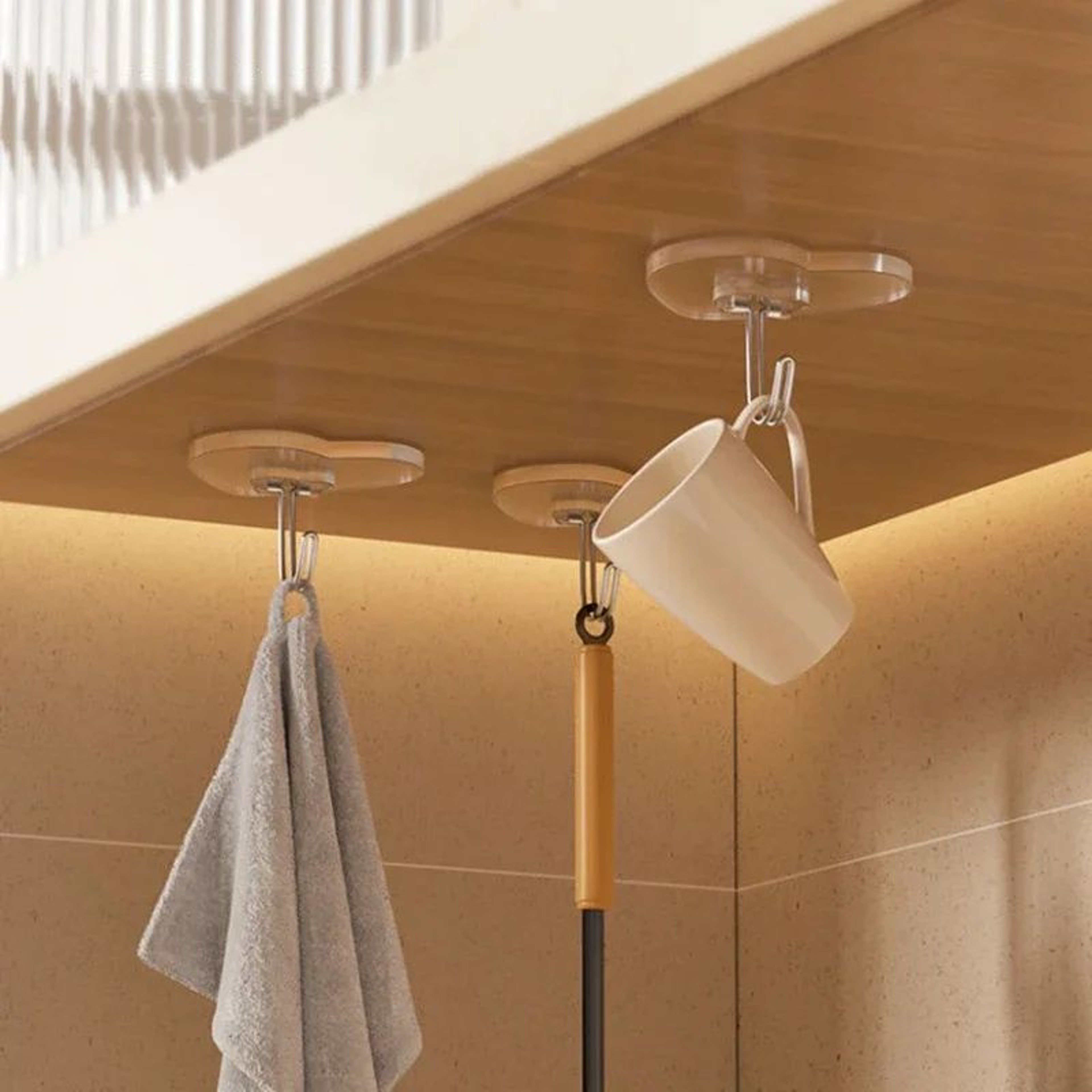 ClearGrip Heavy Duty Self Adhesive Hooks  Transparent Stainless Steel Wall Hooks For Kitchen  Bathr 1