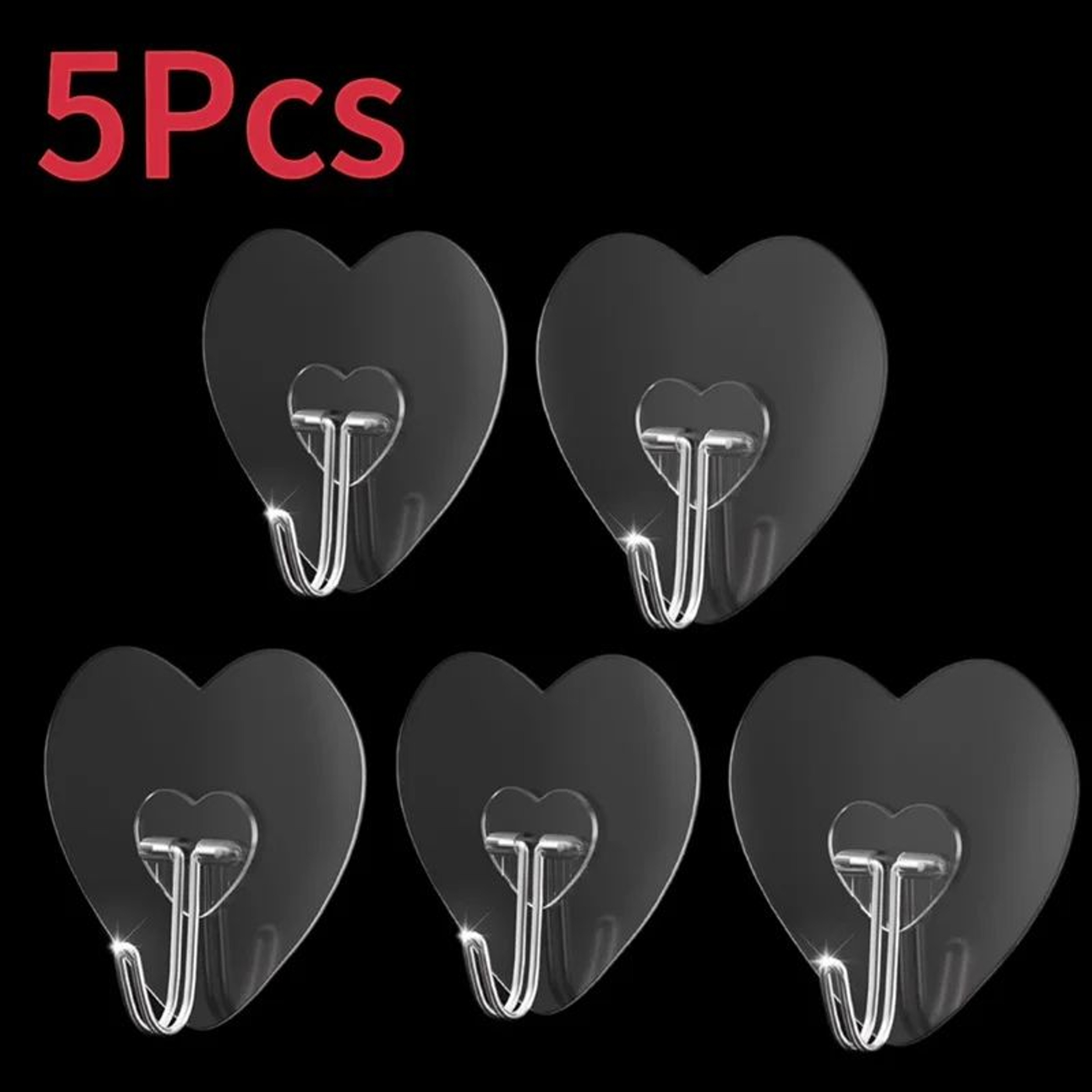 ClearGrip Heavy Duty Self Adhesive Hooks  Transparent Stainless Steel Wall Hooks For Kitchen  Bathr 7