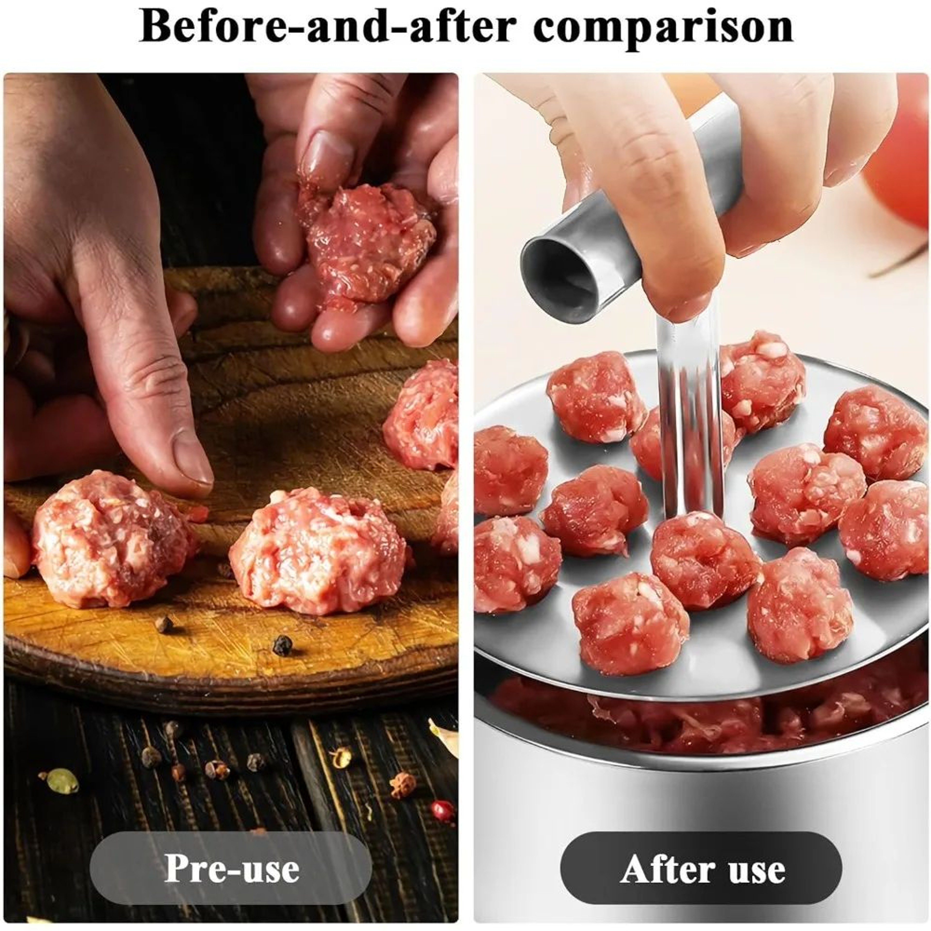 Stainless Steel Meatball Maker Tool 6Piece PressType Meatball Press Mold With Ergonomic Handle For  4