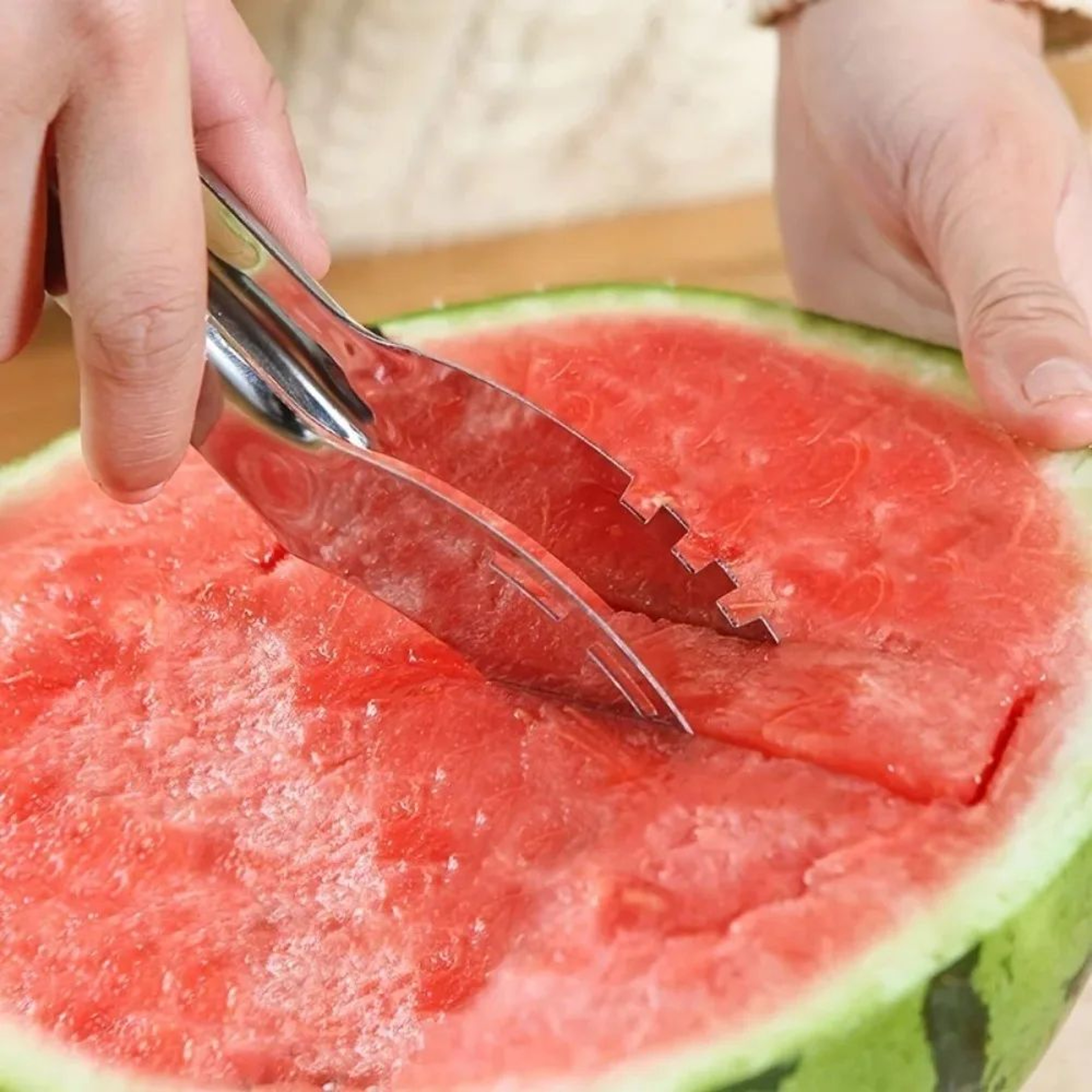 Stainless Steel Watermelon Slicer Cutter With NonSlip Handle 3