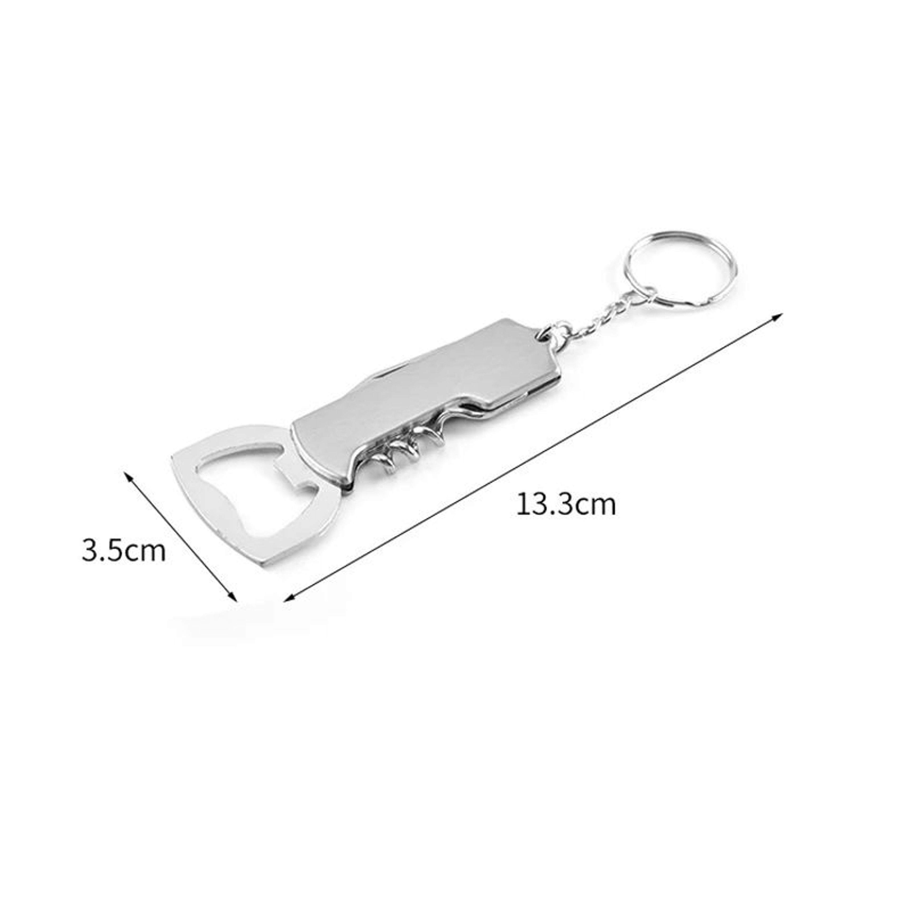 Compact Stainless Steel Keychain Corkscrew  Bottle Opener MultiTool 5