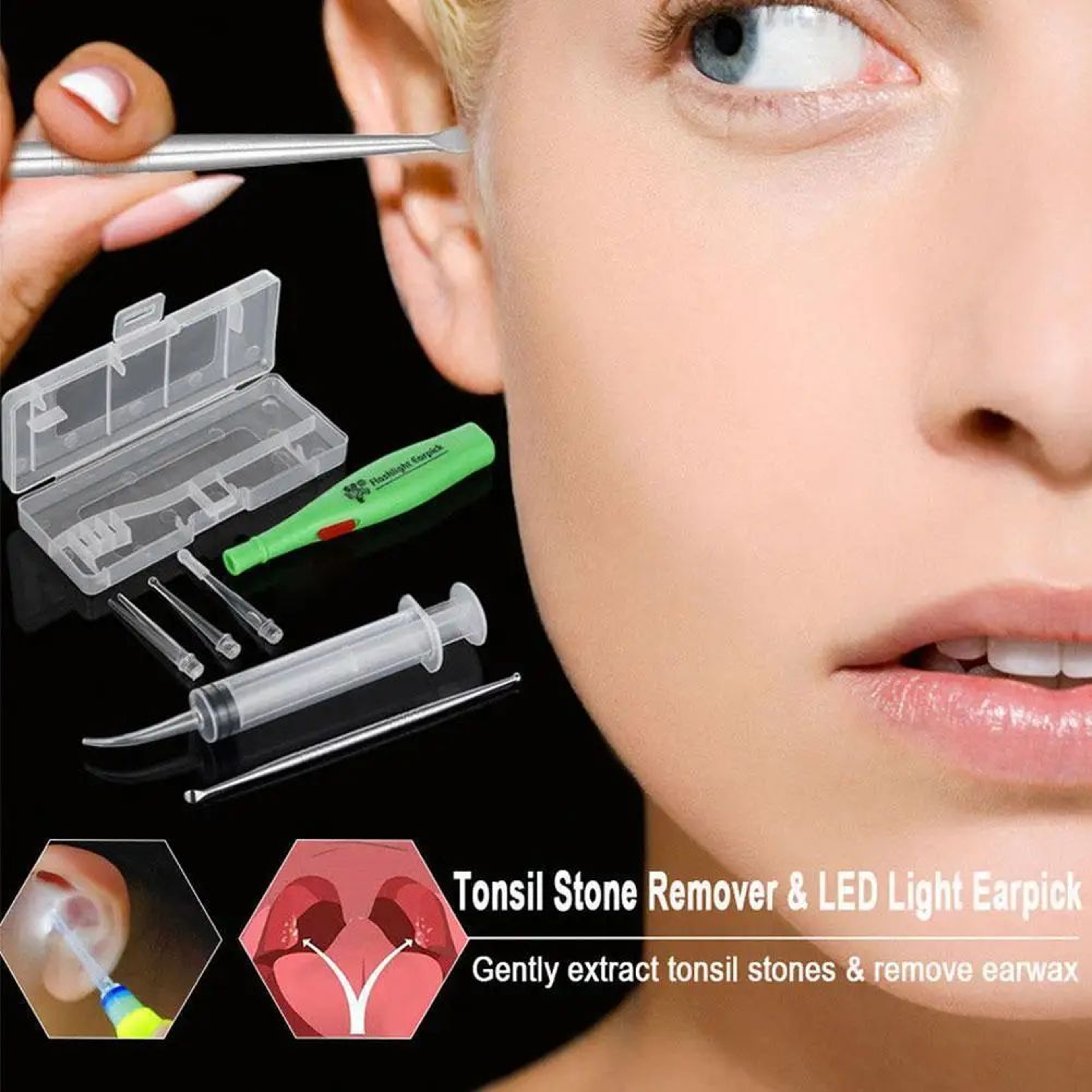 LED Ear Wax Removal Tool Kit With Camera  Irrigation  Stainless Steel Ear Cleaner 1