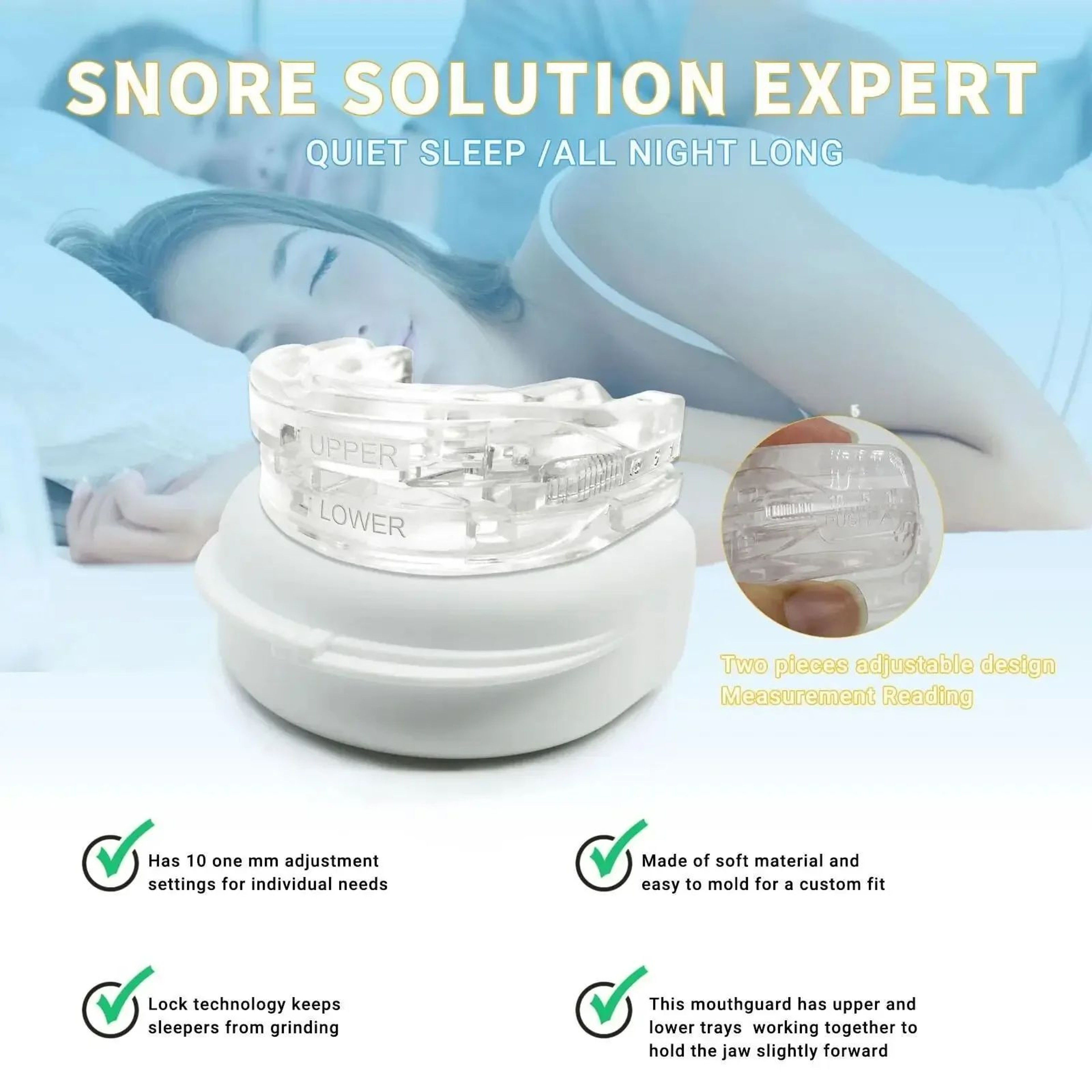 AdjustFit AntiSnore  Bruxism Mouth Guard  Adjustable Night Sleep Mouthpiece 1