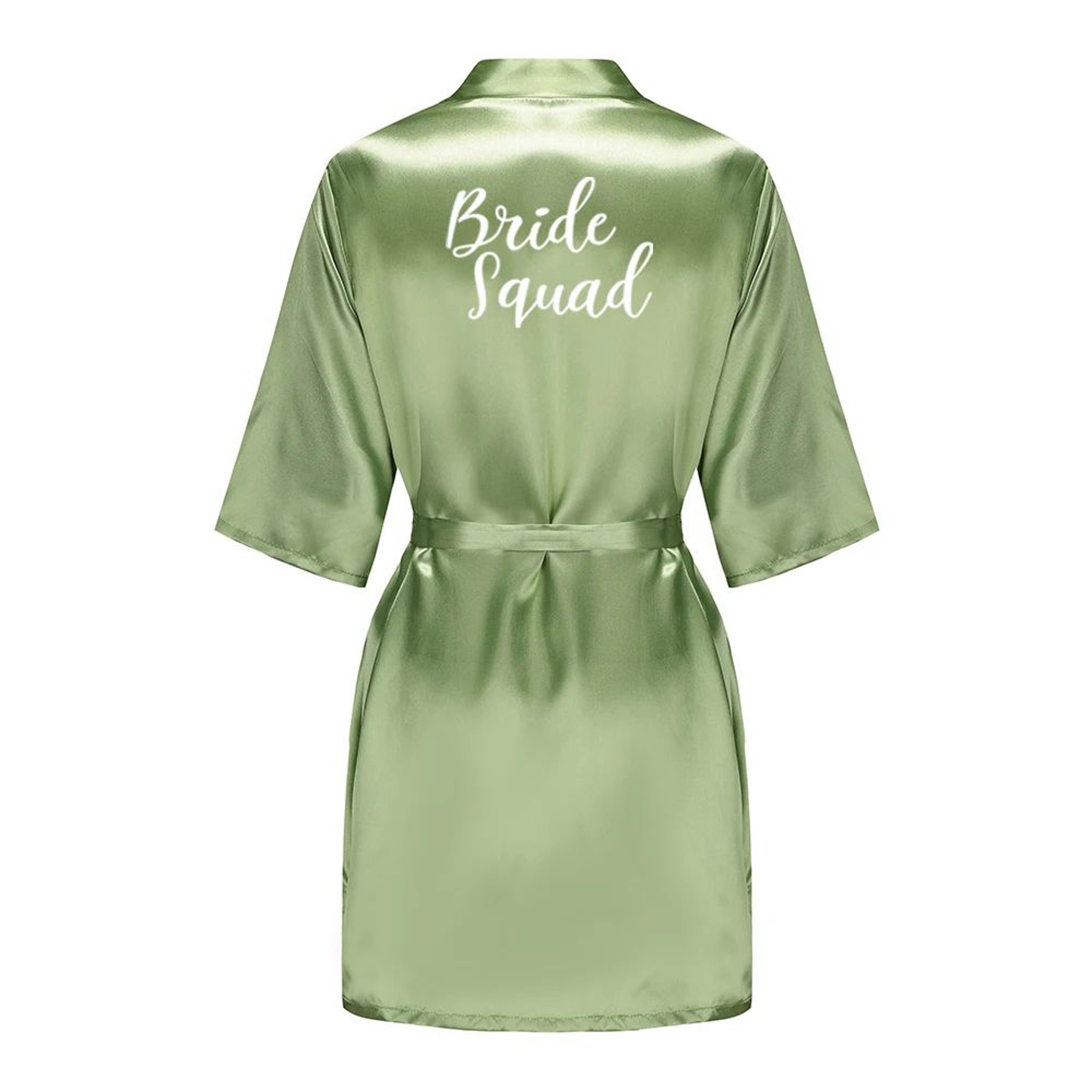 Sage Green Satin Silk Bridal Robe  Plus Size Wedding Bathrobe For Bride  Bridesmaids 8