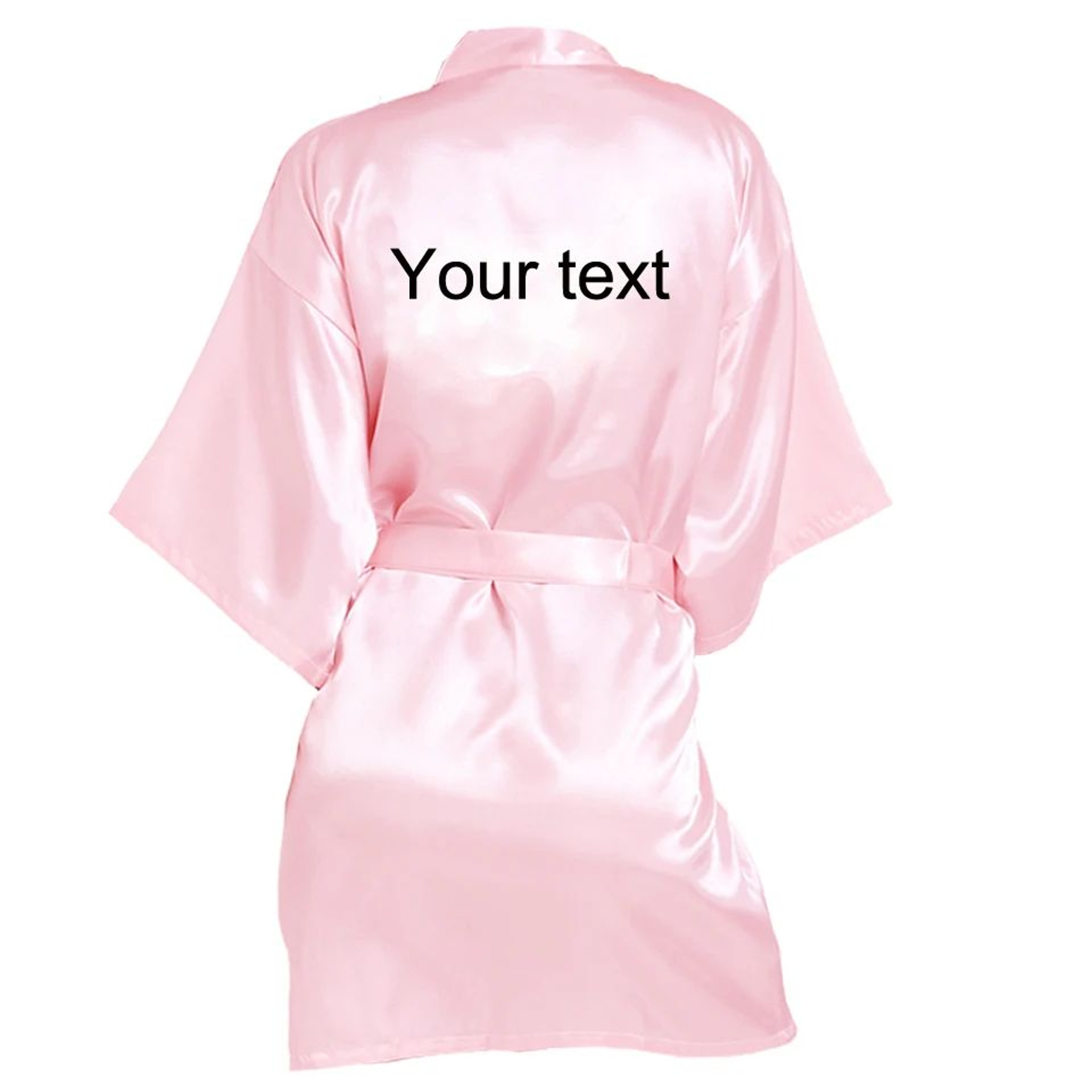 Personalized Faux Silk Bridal Robe With Custom Name  Date  Elegant Bride  Bridesmaid Getting Ready  10
