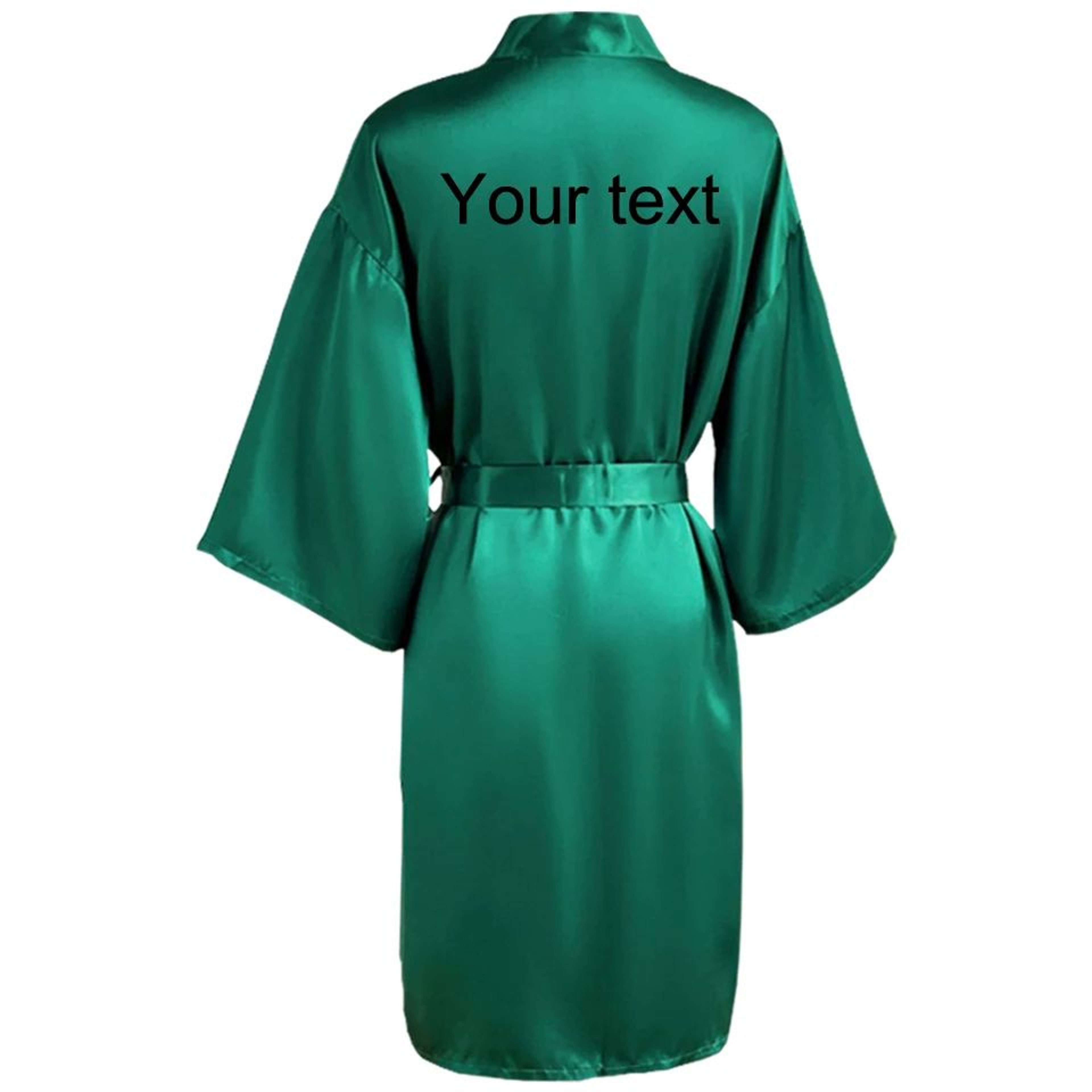 Personalized Faux Silk Bridal Robe With Custom Name  Date  Elegant Bride  Bridesmaid Getting Ready  14