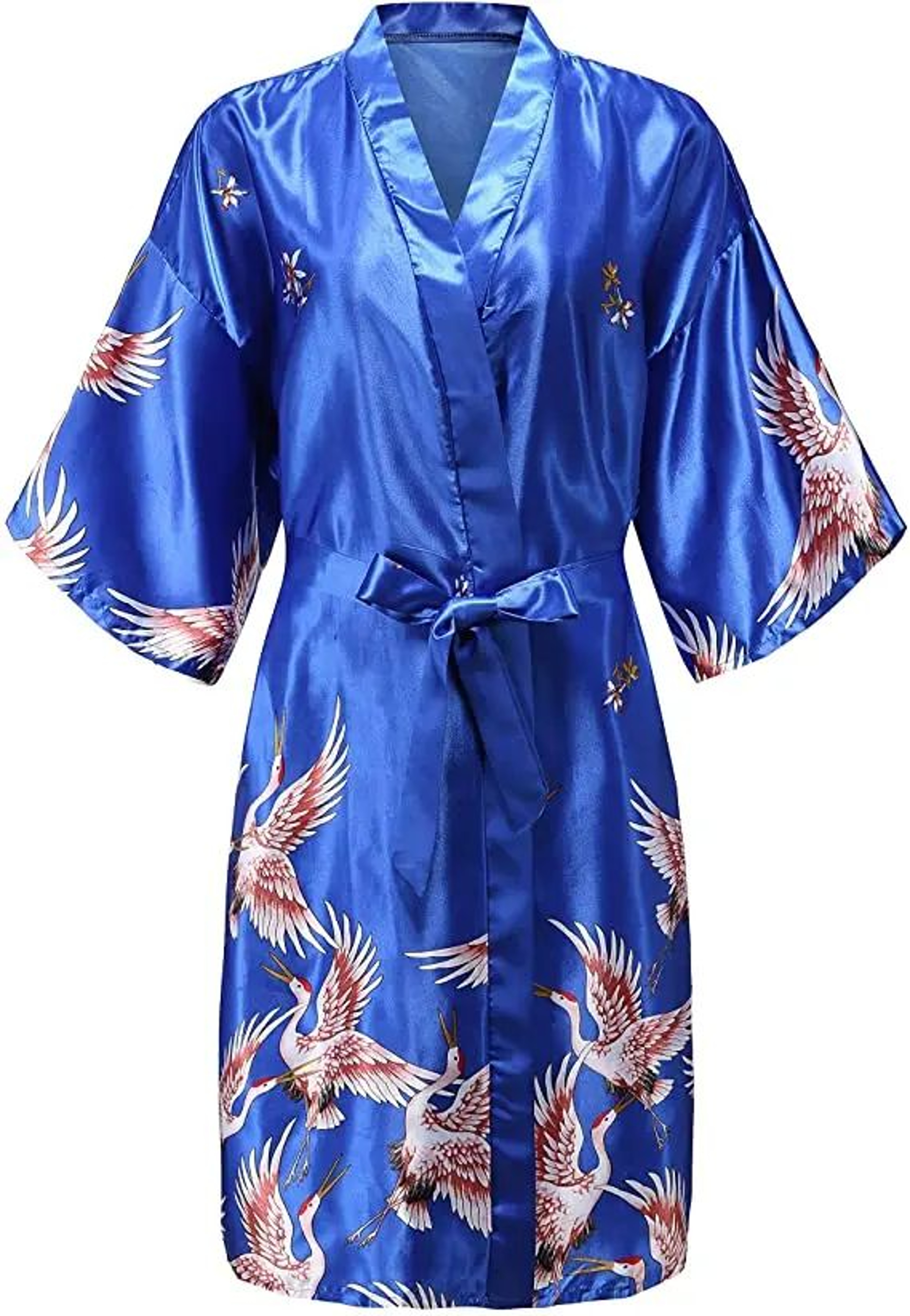 Bridal Bliss Silk Satin Floral Robe  Short Satin Bridesmaid Robe For Weddings  Getting Ready 8