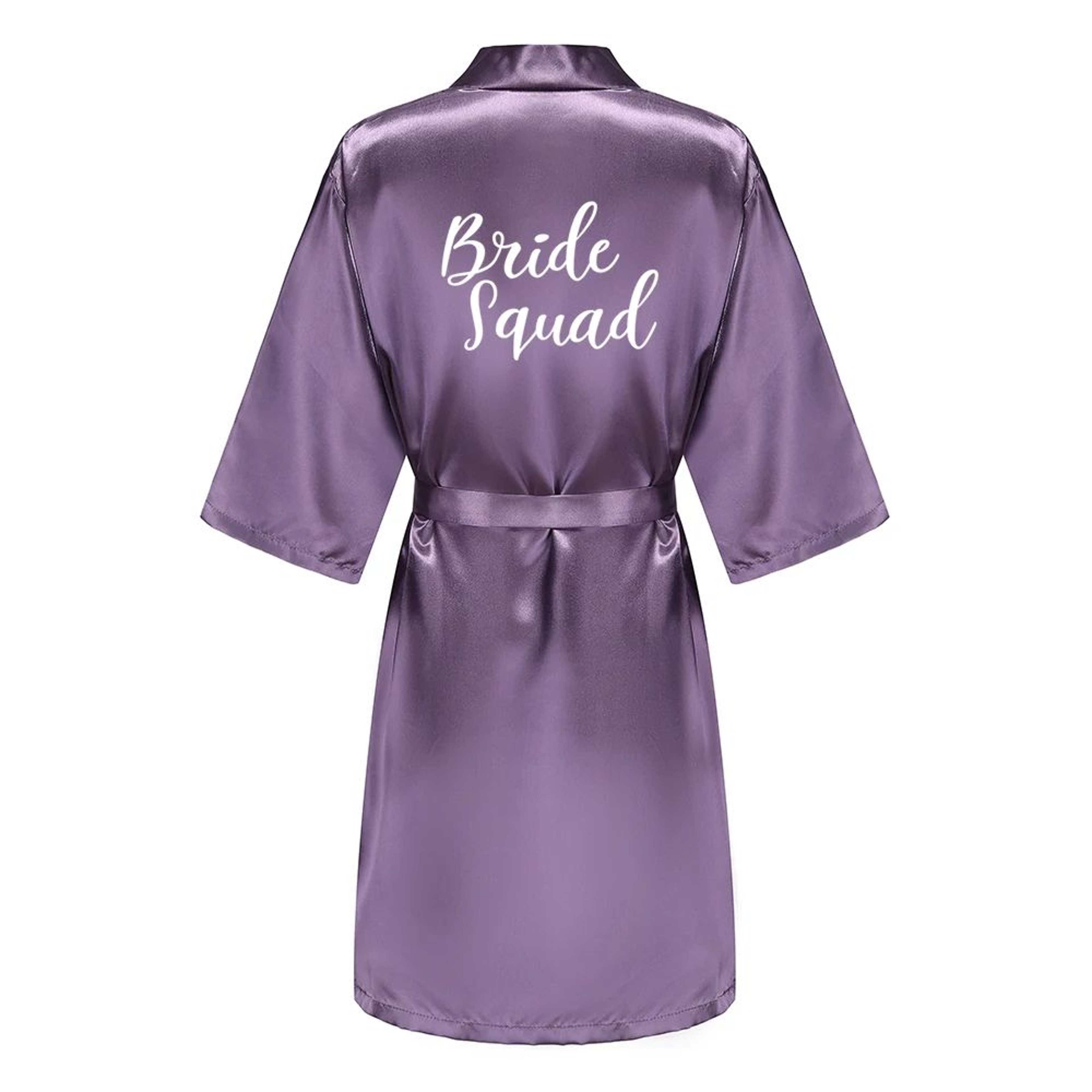 Elegant Satin Bridal Party Robe  Short Silk Bridesmaid  Bride Getting Ready Robe 11