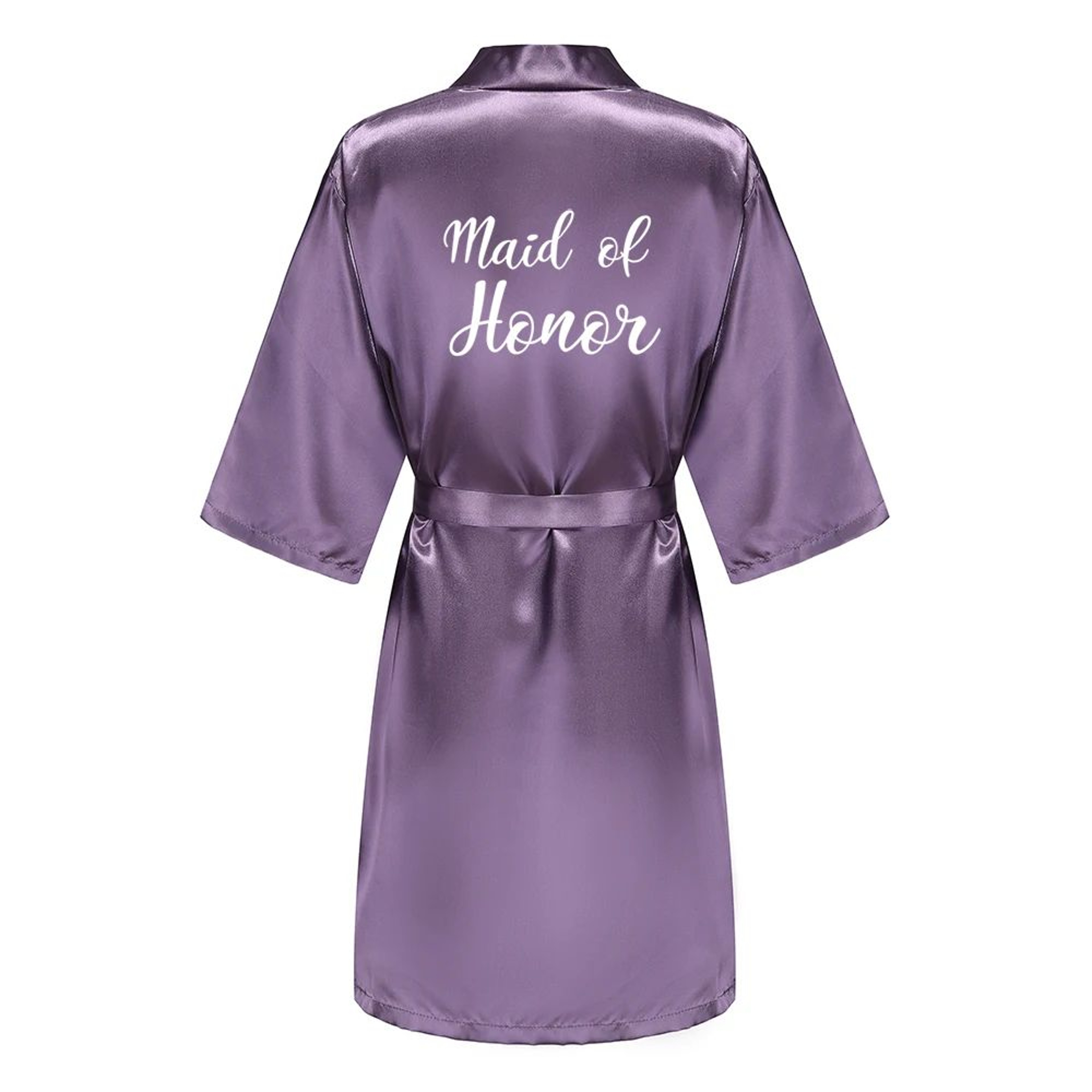 Elegant Satin Bridal Party Robe  Short Silk Bridesmaid  Bride Getting Ready Robe 12