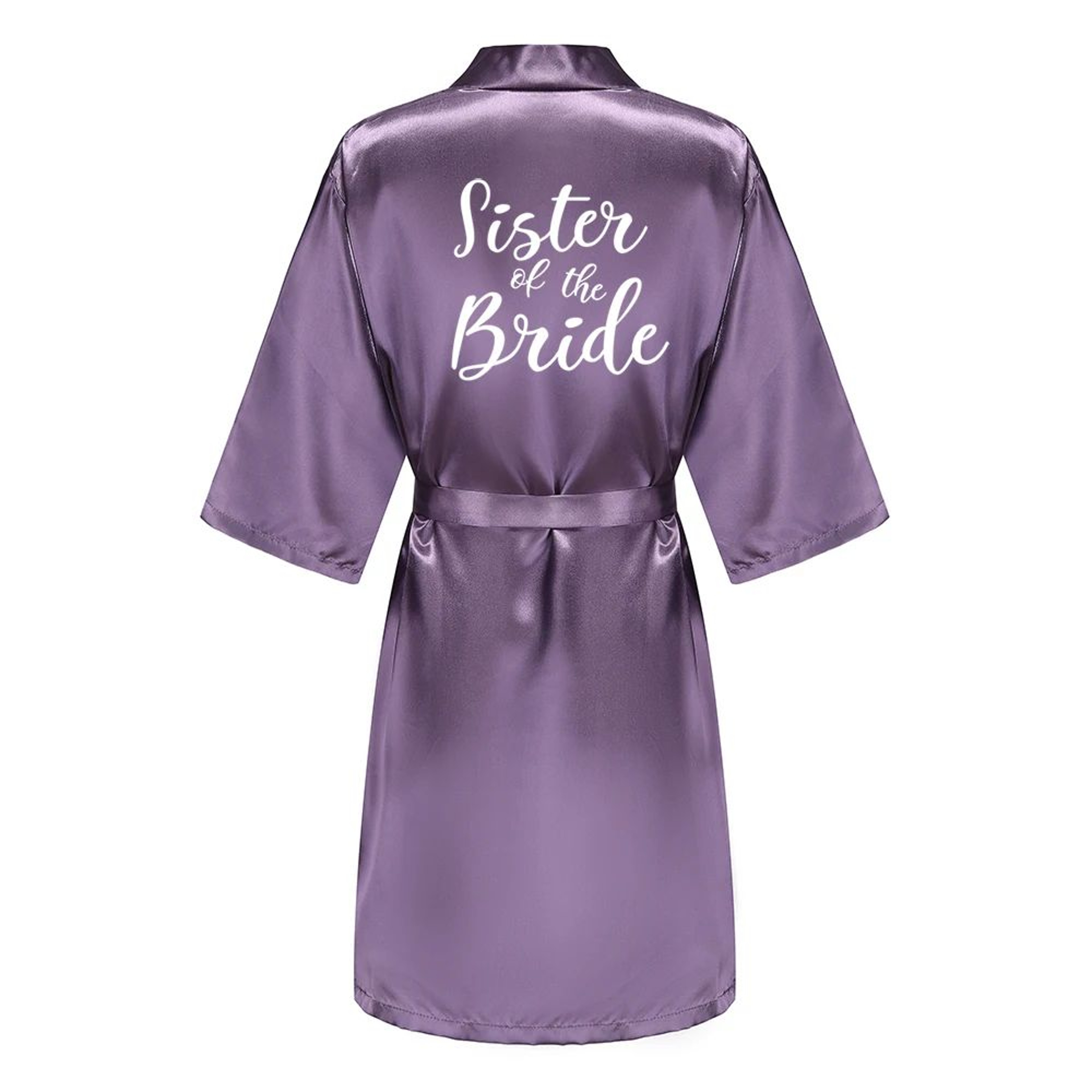 Elegant Satin Bridal Party Robe  Short Silk Bridesmaid  Bride Getting Ready Robe 15