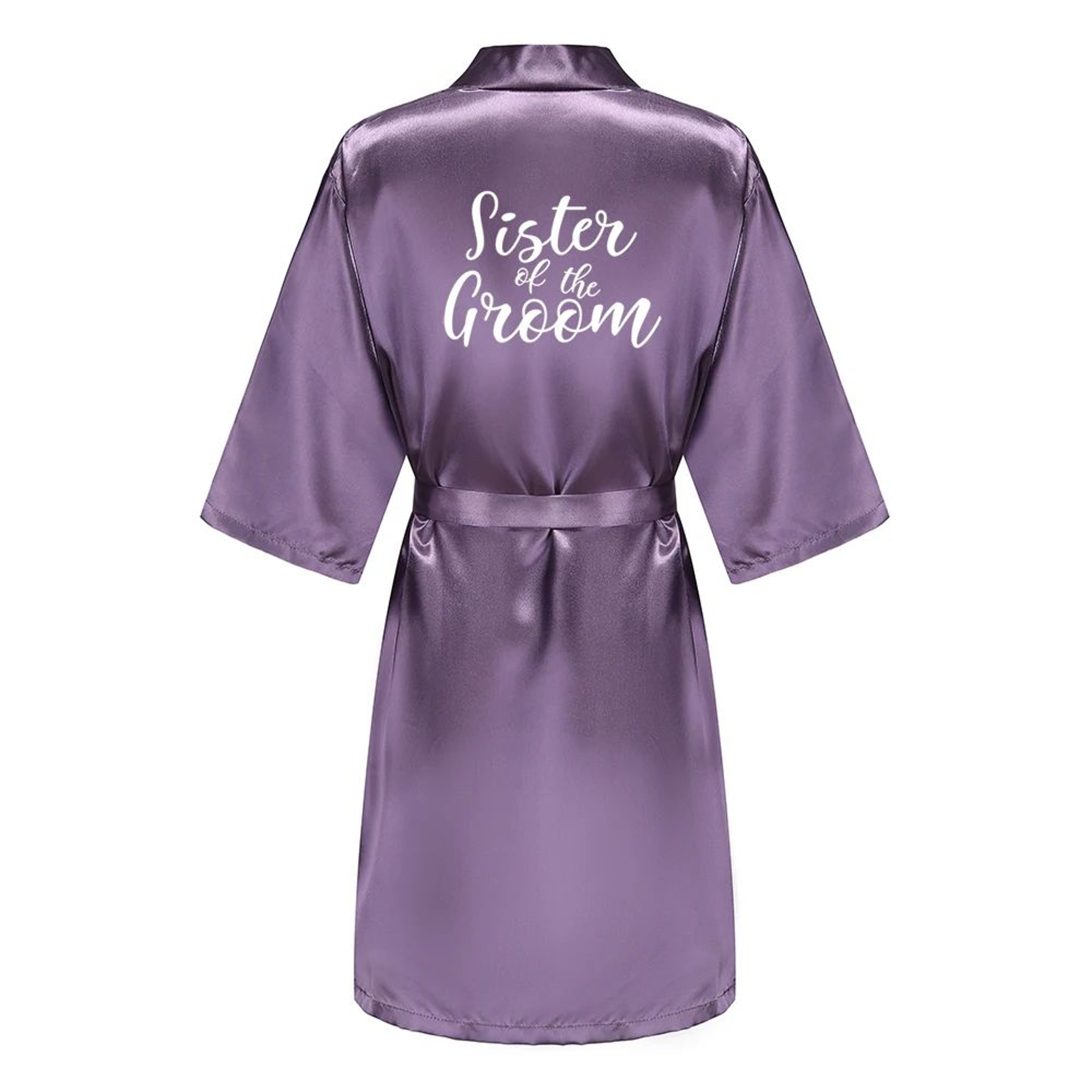 Elegant Satin Bridal Party Robe  Short Silk Bridesmaid  Bride Getting Ready Robe 16