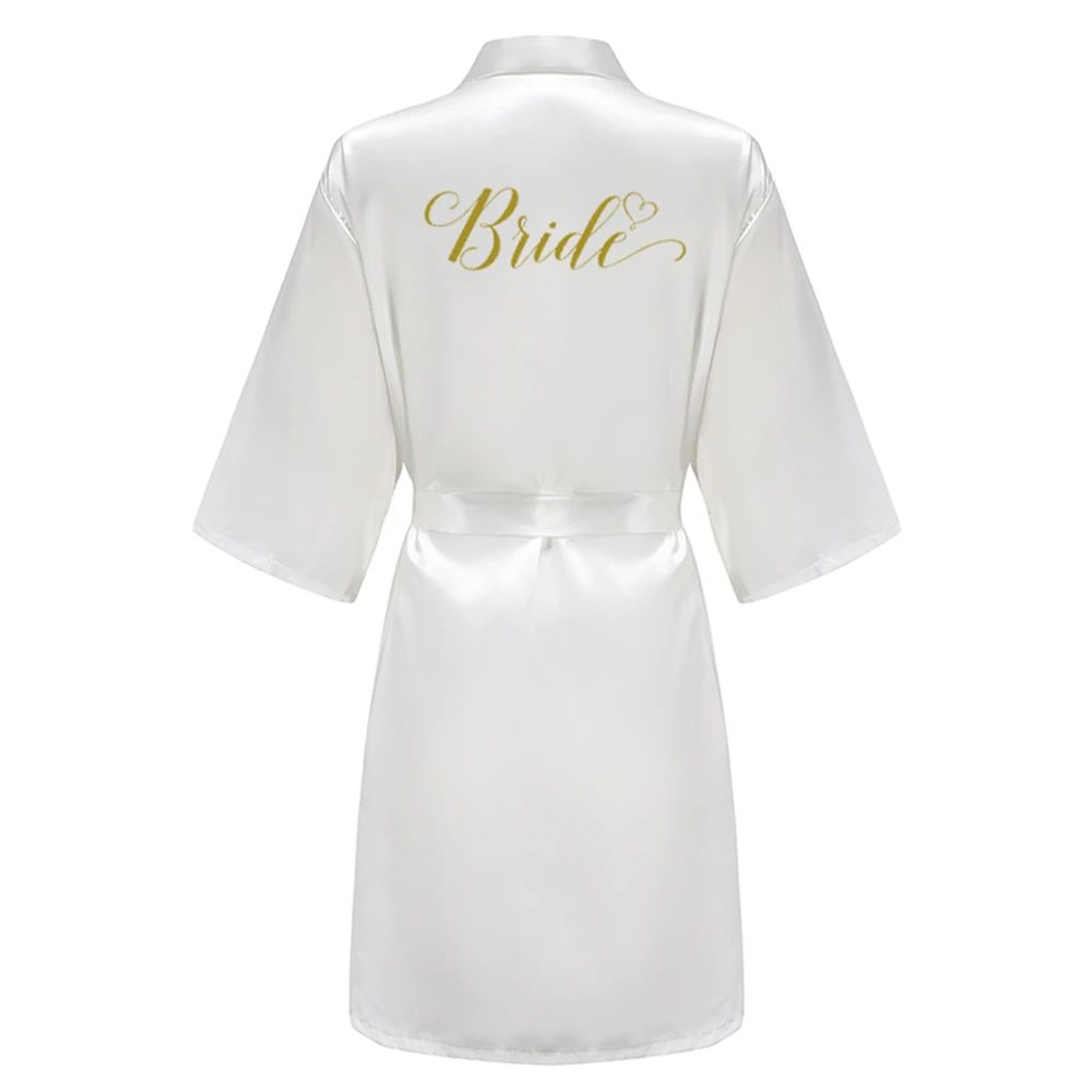 Elegant Satin Bridal Party Robe  Short Silk Bridesmaid  Bride Getting Ready Robe 5