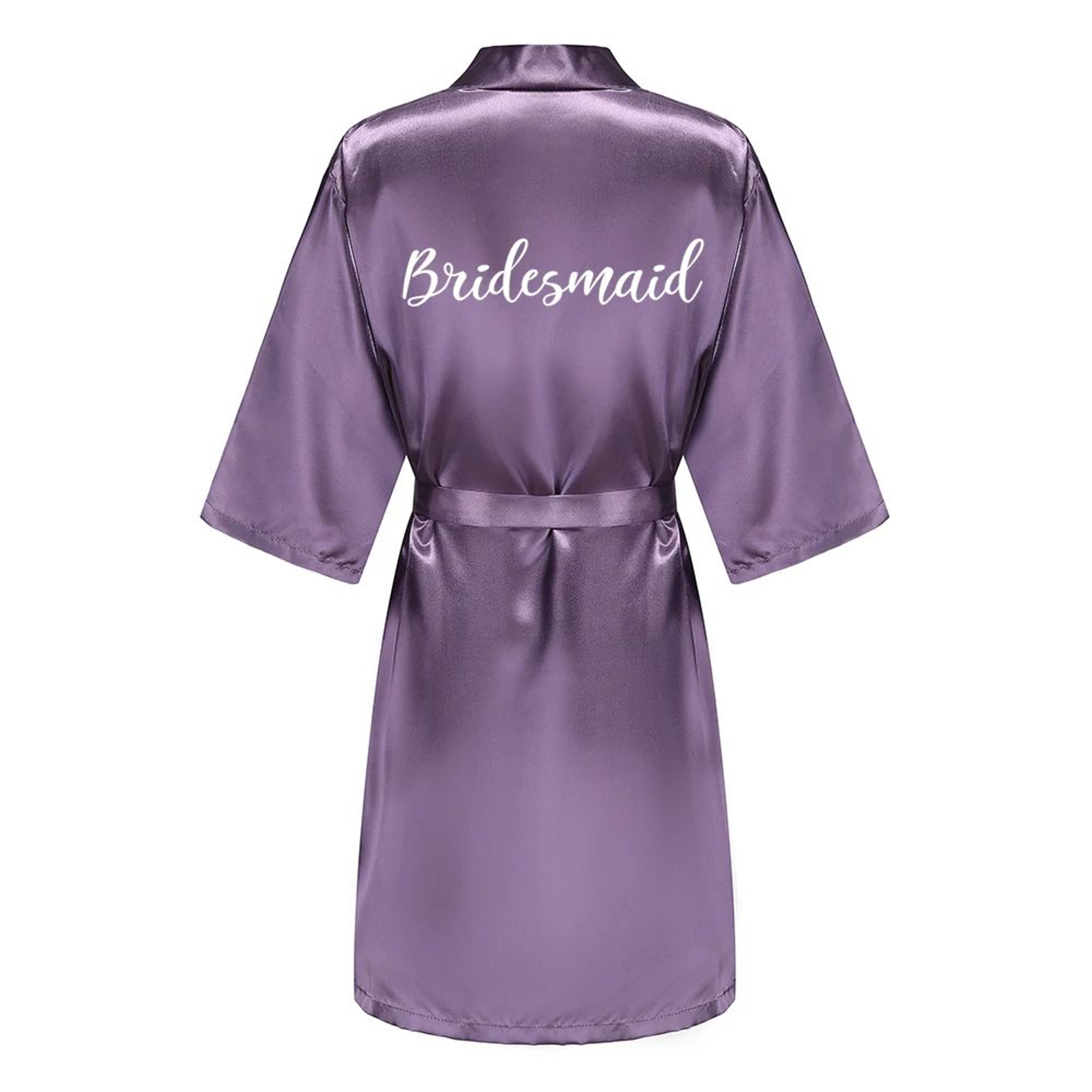 Elegant Satin Bridal Party Robe  Short Silk Bridesmaid  Bride Getting Ready Robe 9