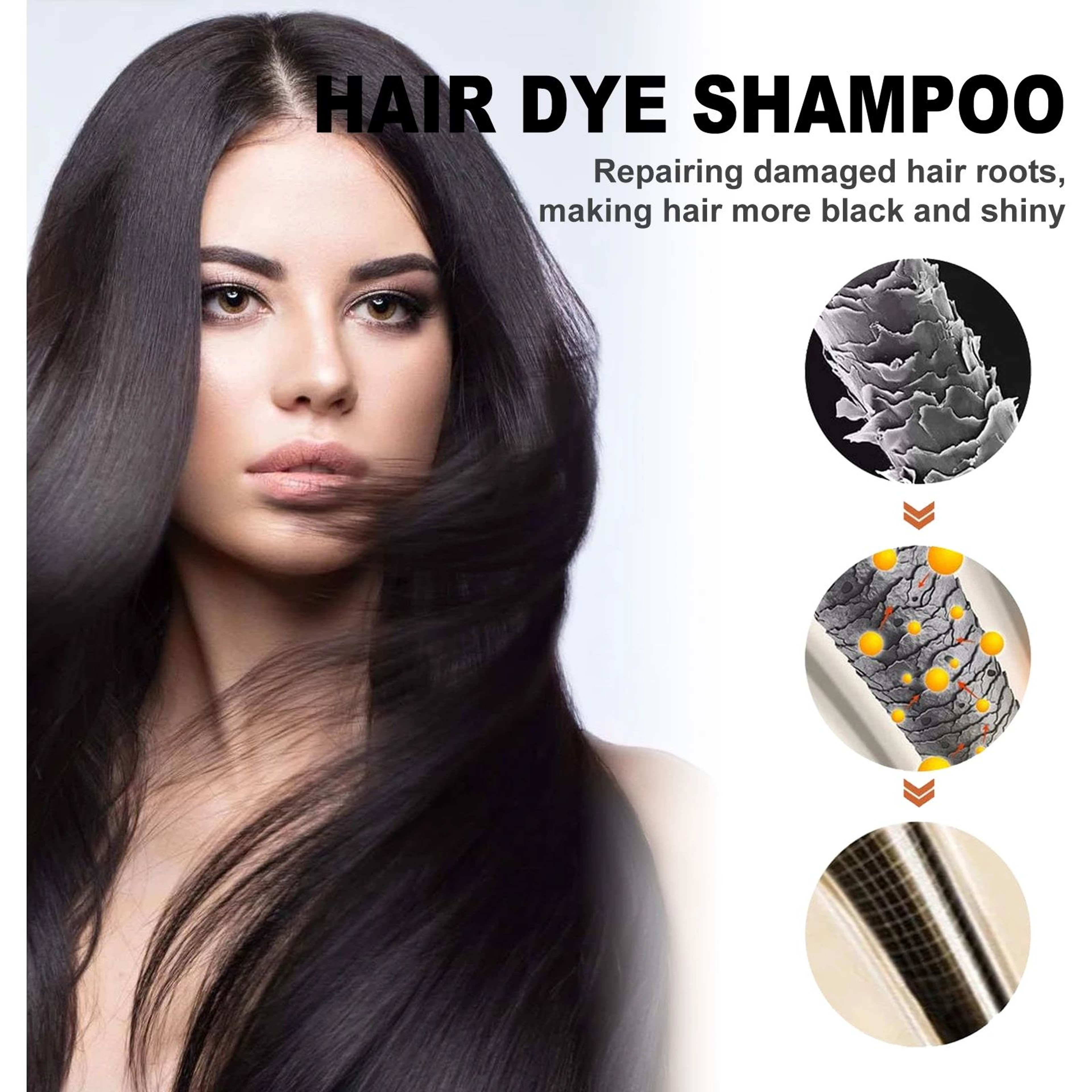 EELHOE 3in1 Brown Hair Dye Shampoo For Gray Coverage  Scalp Nourishment 1