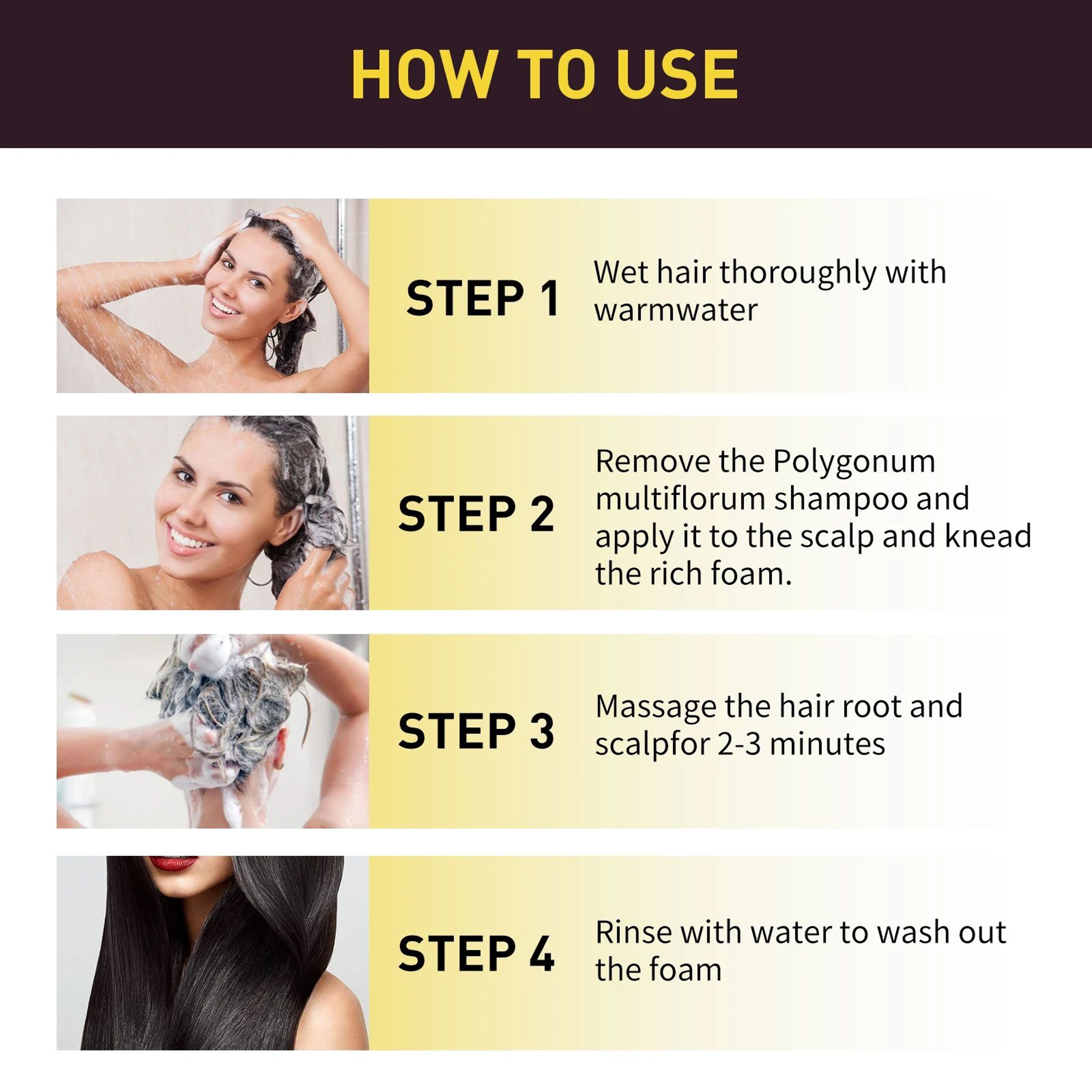EELHOE 3in1 Brown Hair Dye Shampoo For Gray Coverage  Scalp Nourishment 4