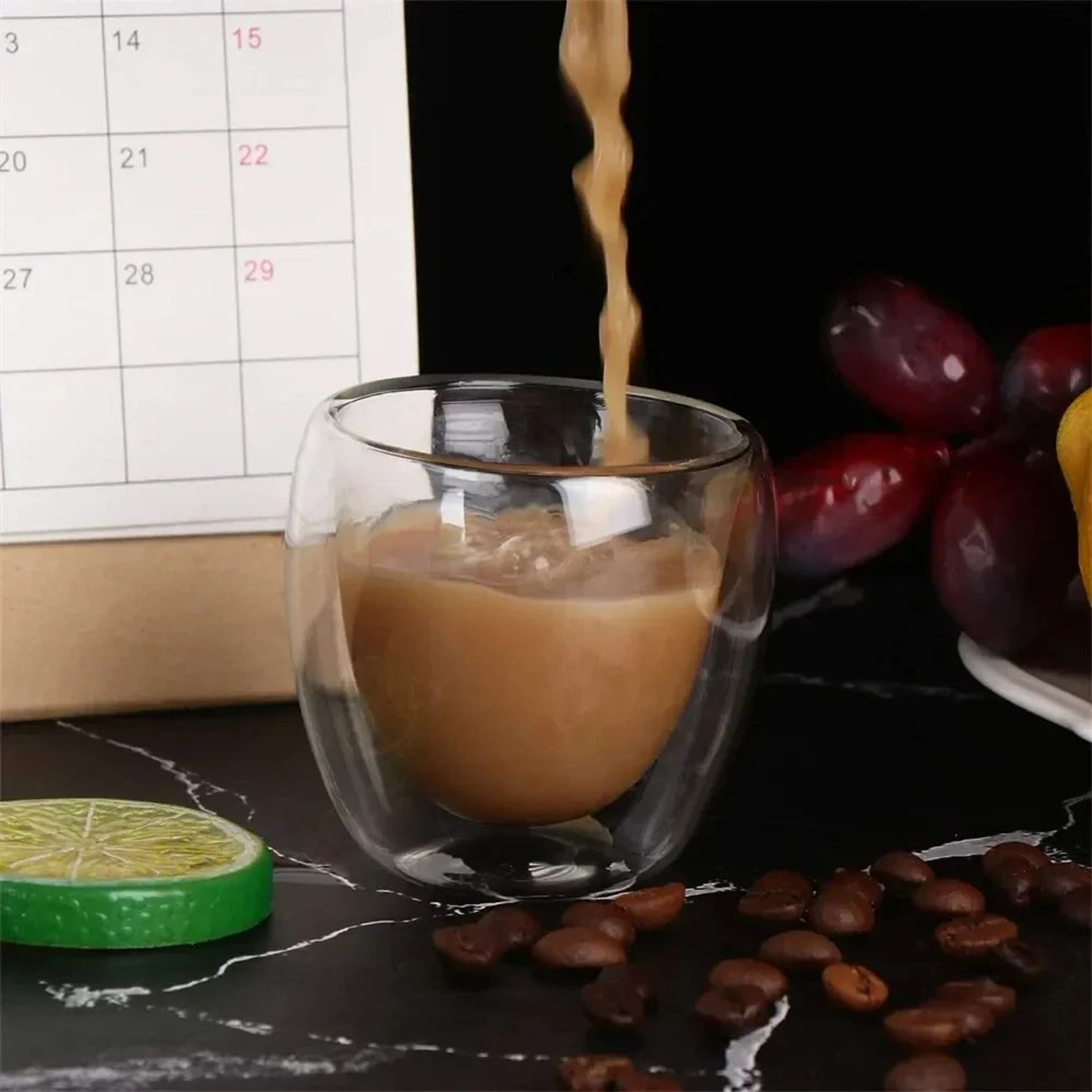 Double Wall Glass Espresso Cups Set  6pcs 80ml Insulated Clear Coffee Mugs 3