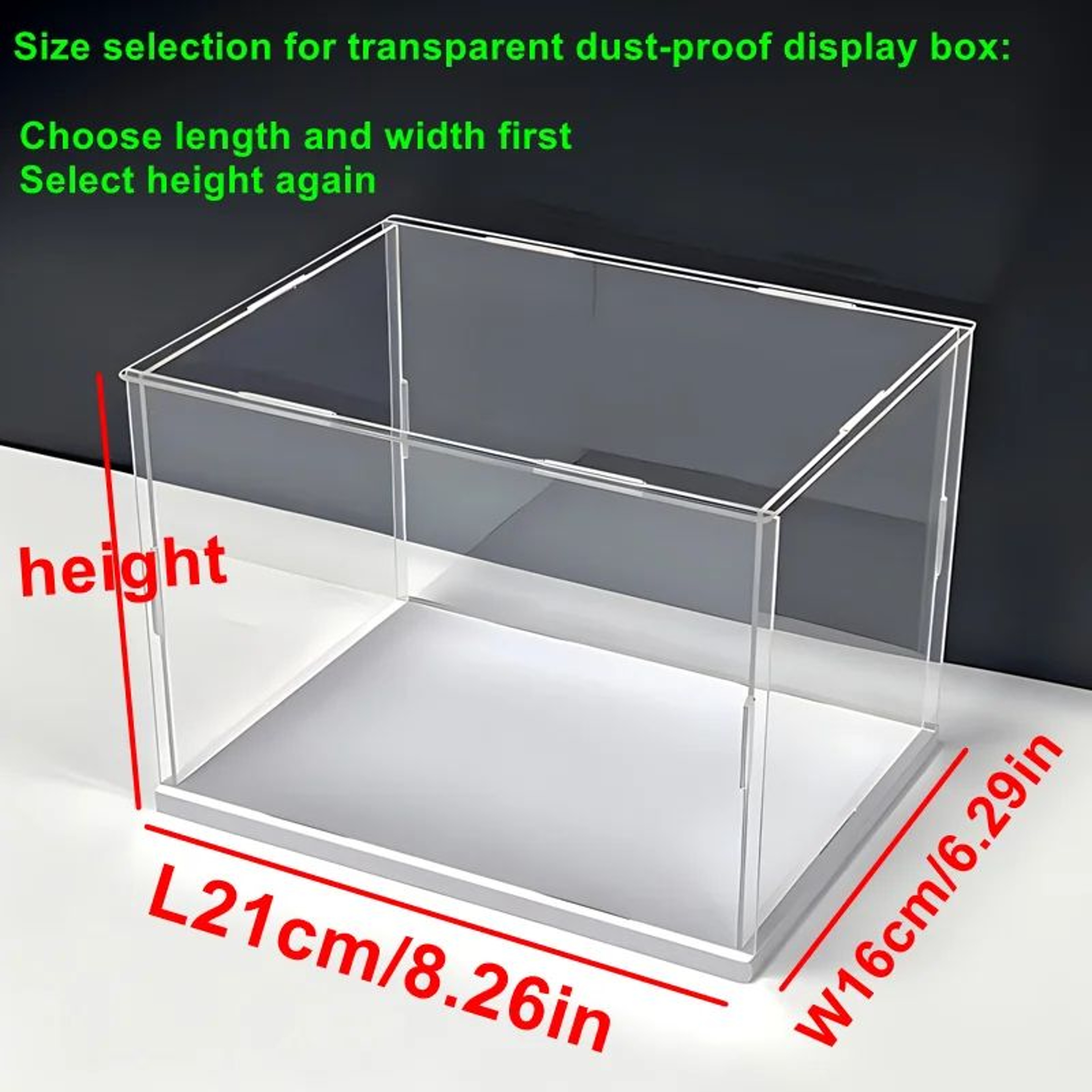 ClearGuard Acrylic Display Case Box With White Base  Transparent Dustproof Showcase For Collectible 11