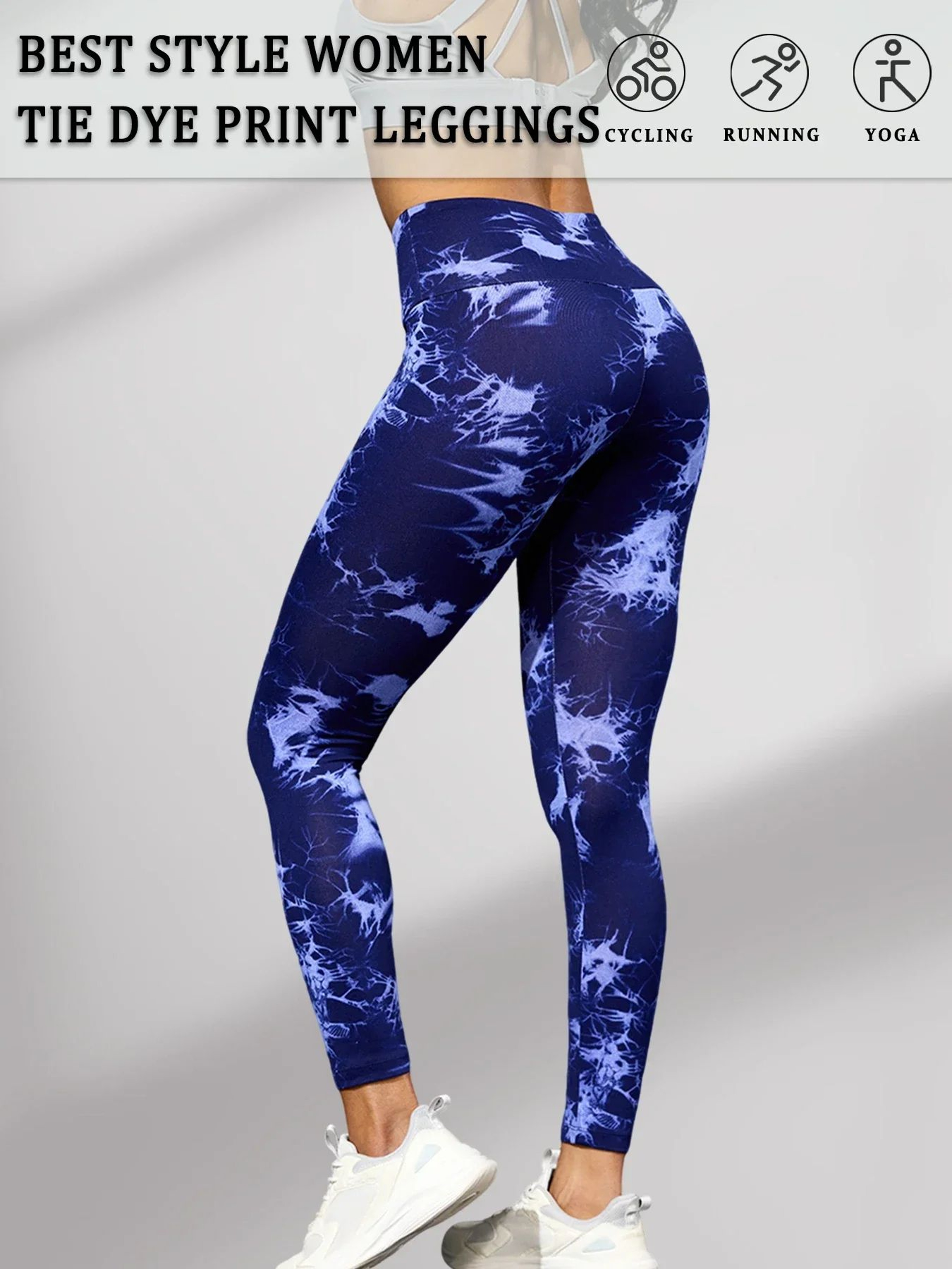 Super Soft High Waisted Tie Dye Leggings  Seamless Push Up Yoga Pants For Women 6