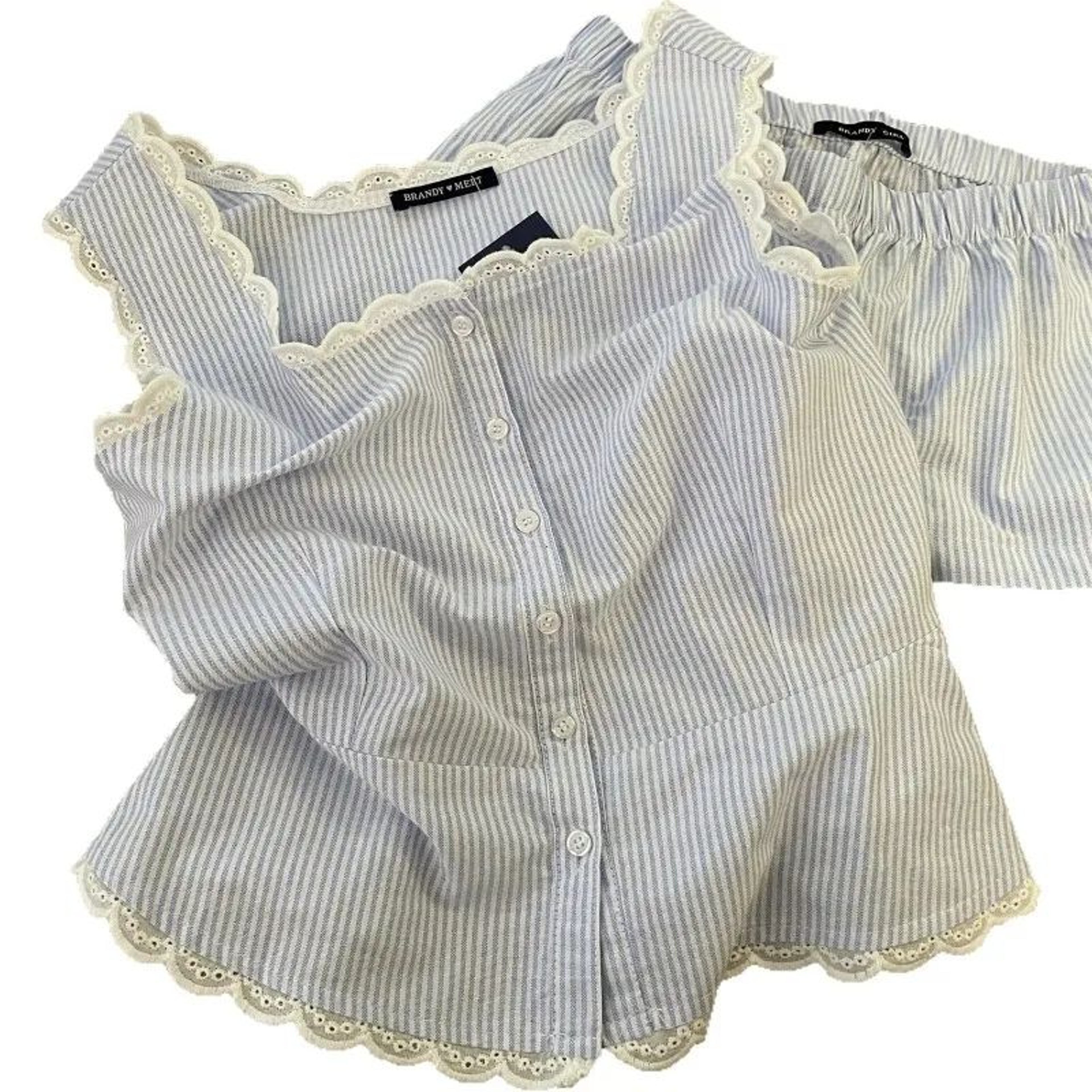 Luxury Striped Womens Summer Pajama Set  Sleeveless Lace Tank  Shorts Womens Summer Pajamas 2