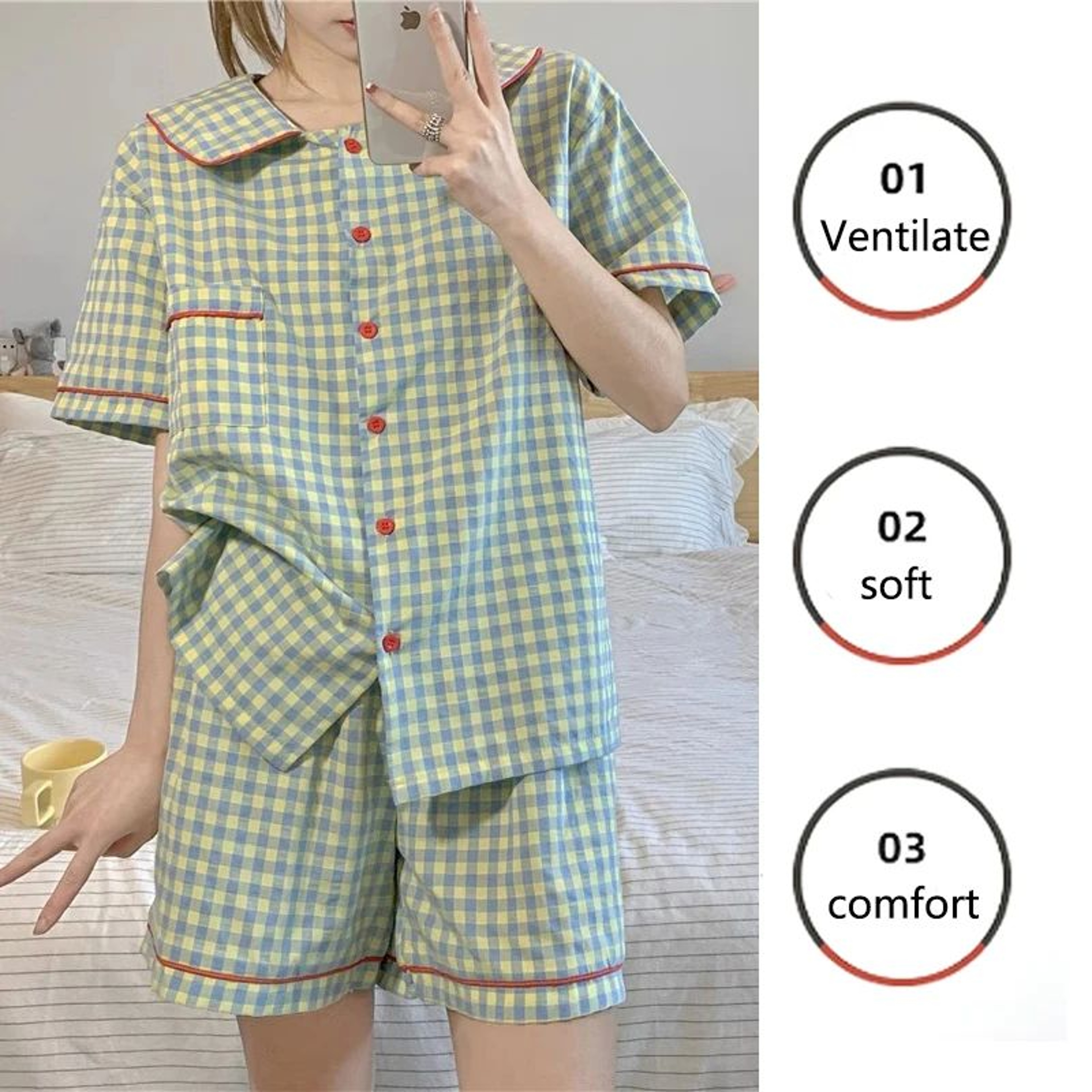 Cozy Chic 3Piece Plaid Pajama Set For Women  Soft Winter Loungewear With Cardigan 3
