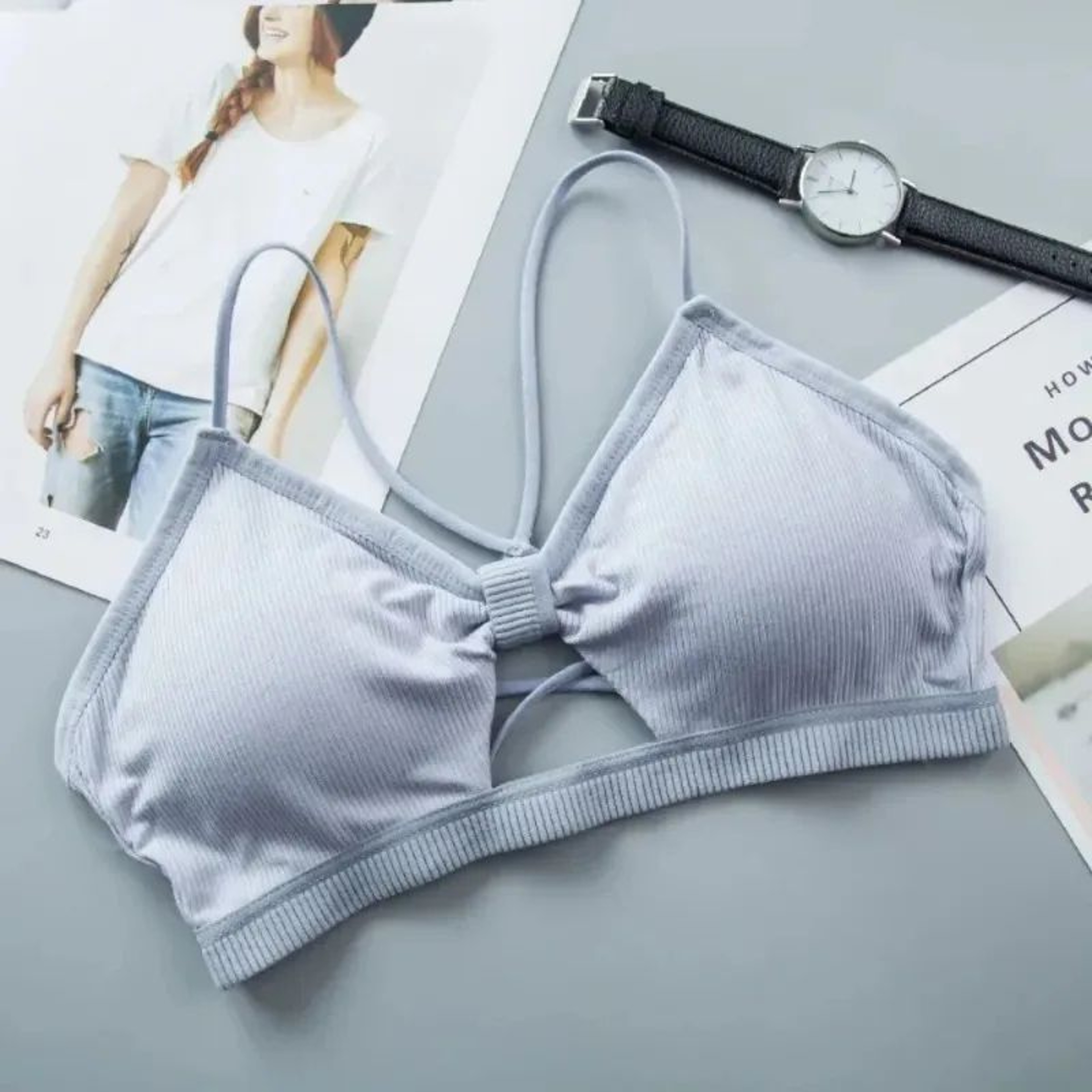 Women Cross Strap Sports Bra PushUp Yoga Crop Top  Breathable Support 2
