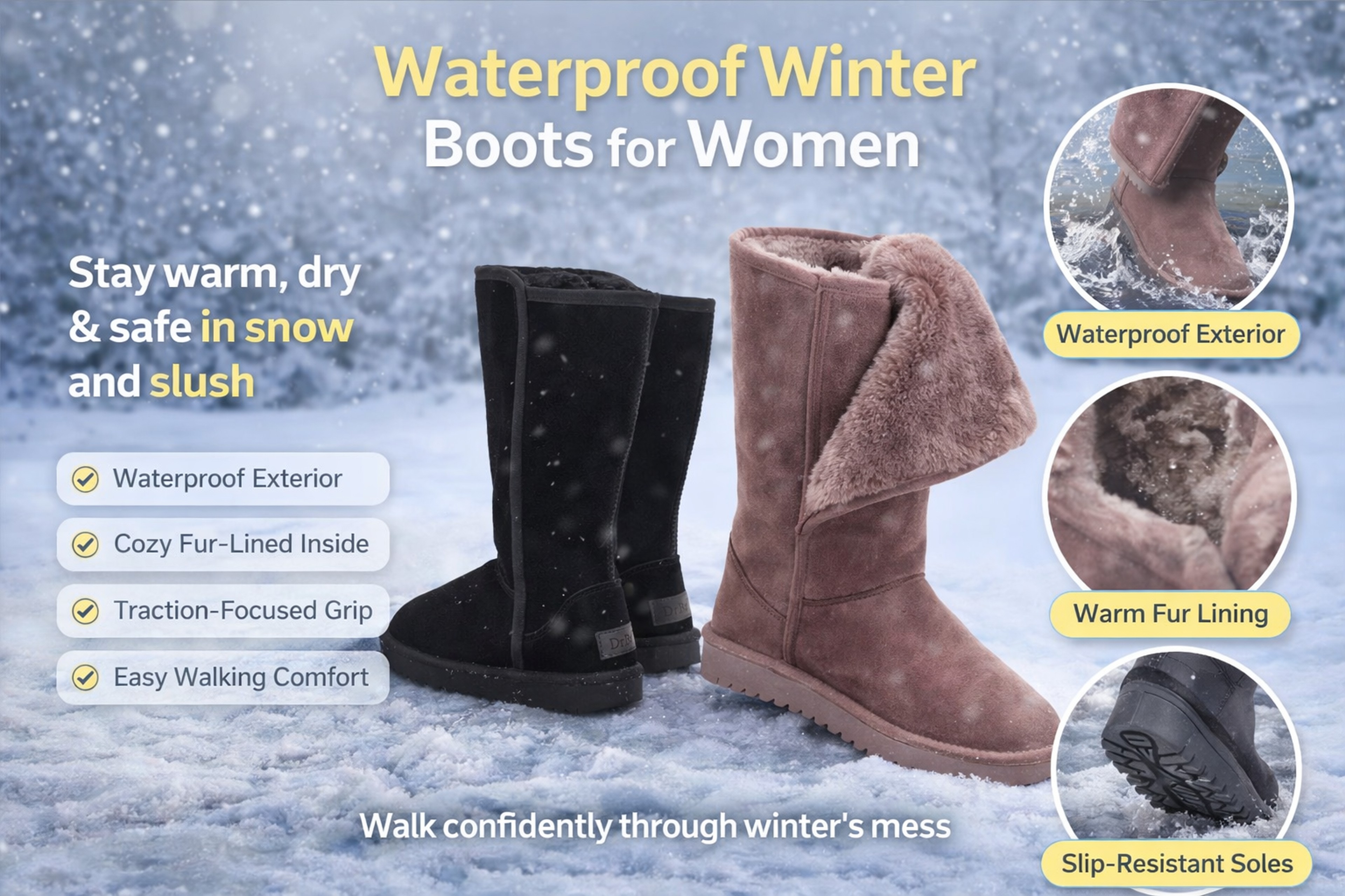 Waterproof Winter Boots for Women for Warm, Dry Comfort and Steady Steps in Snow – view 6