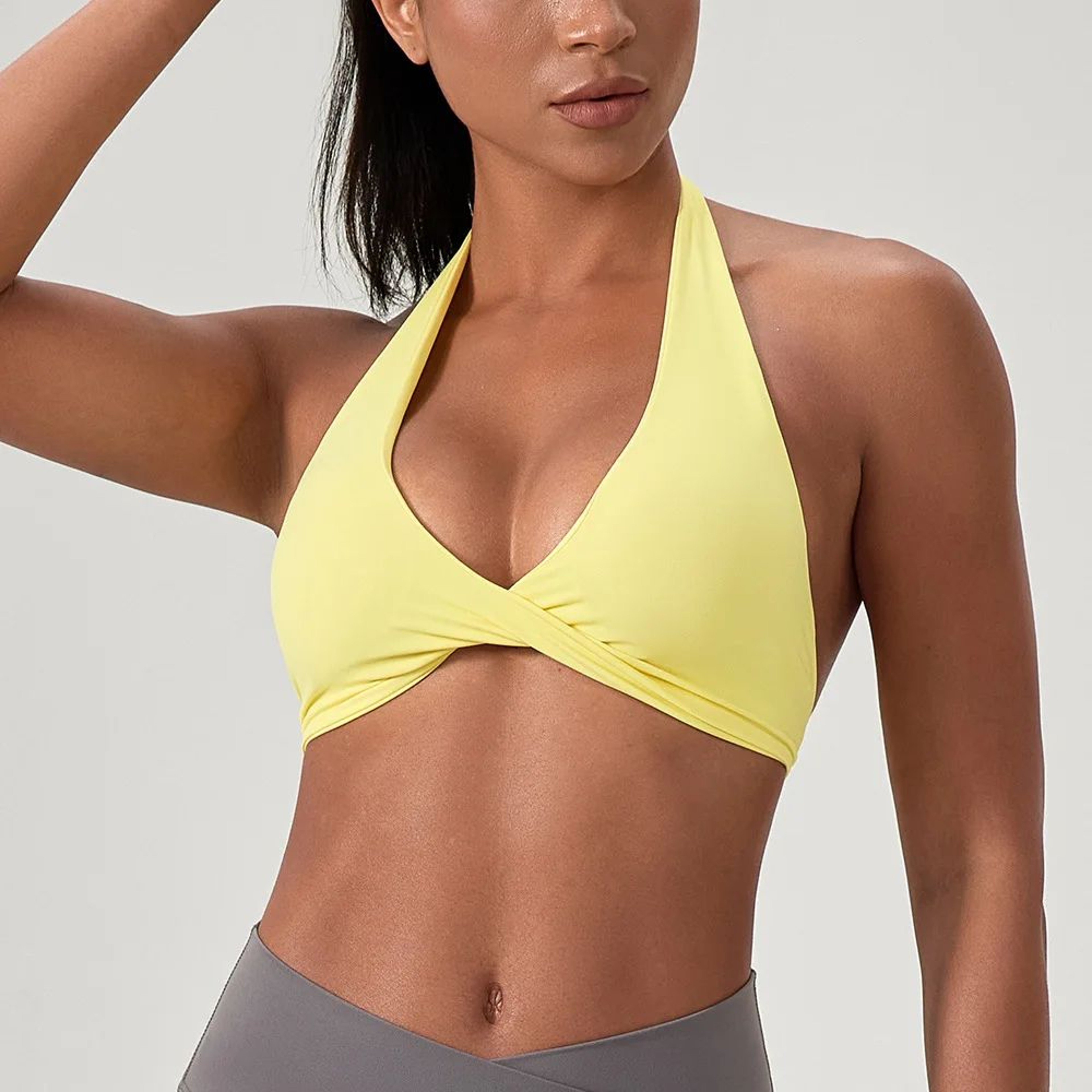 Custom Logo High Support Sports Bra  Open Back Push Up Yoga Tank 10