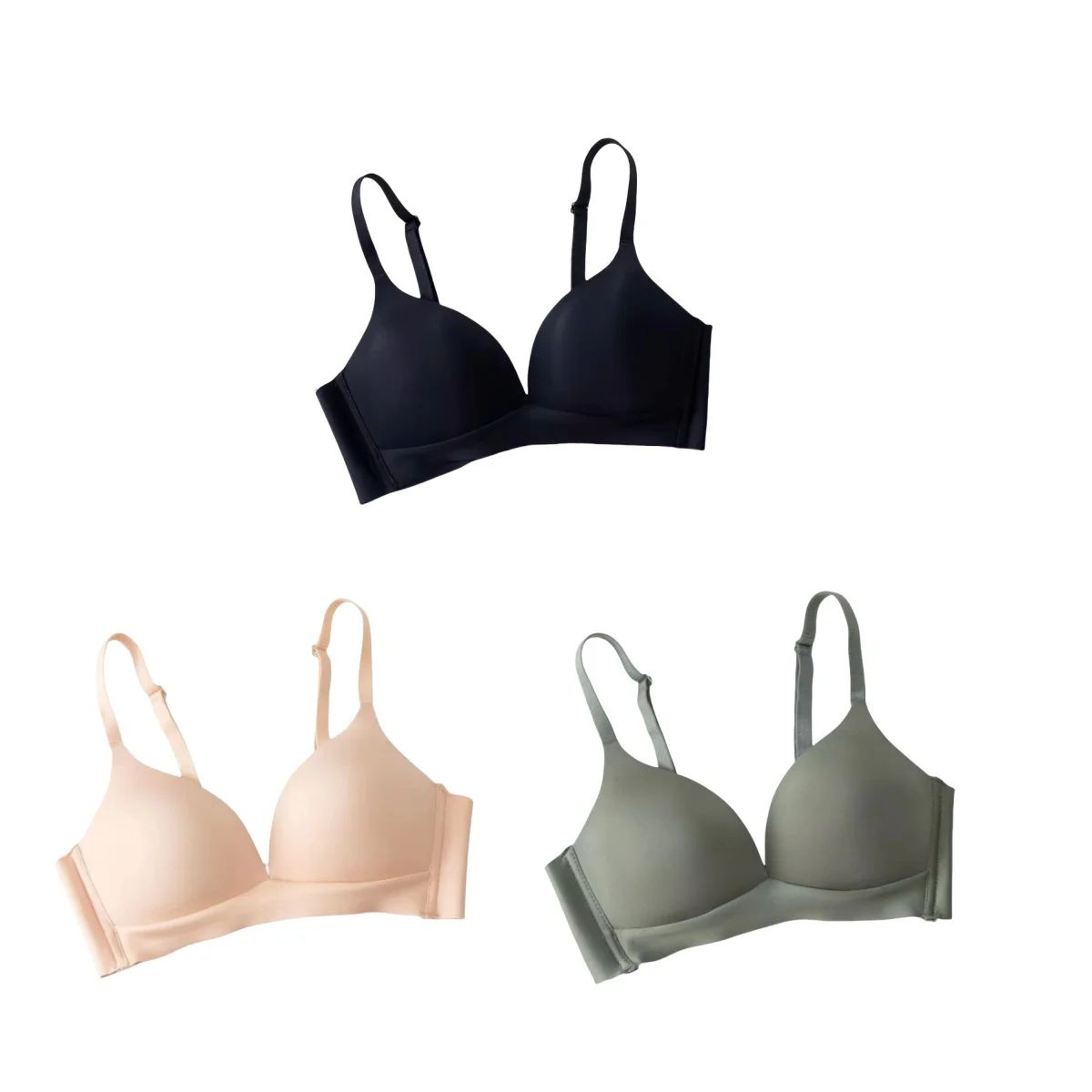 SilkGlow Seamless Push Up Bra Set  3Pack Wireless Comfort Lingerie 8