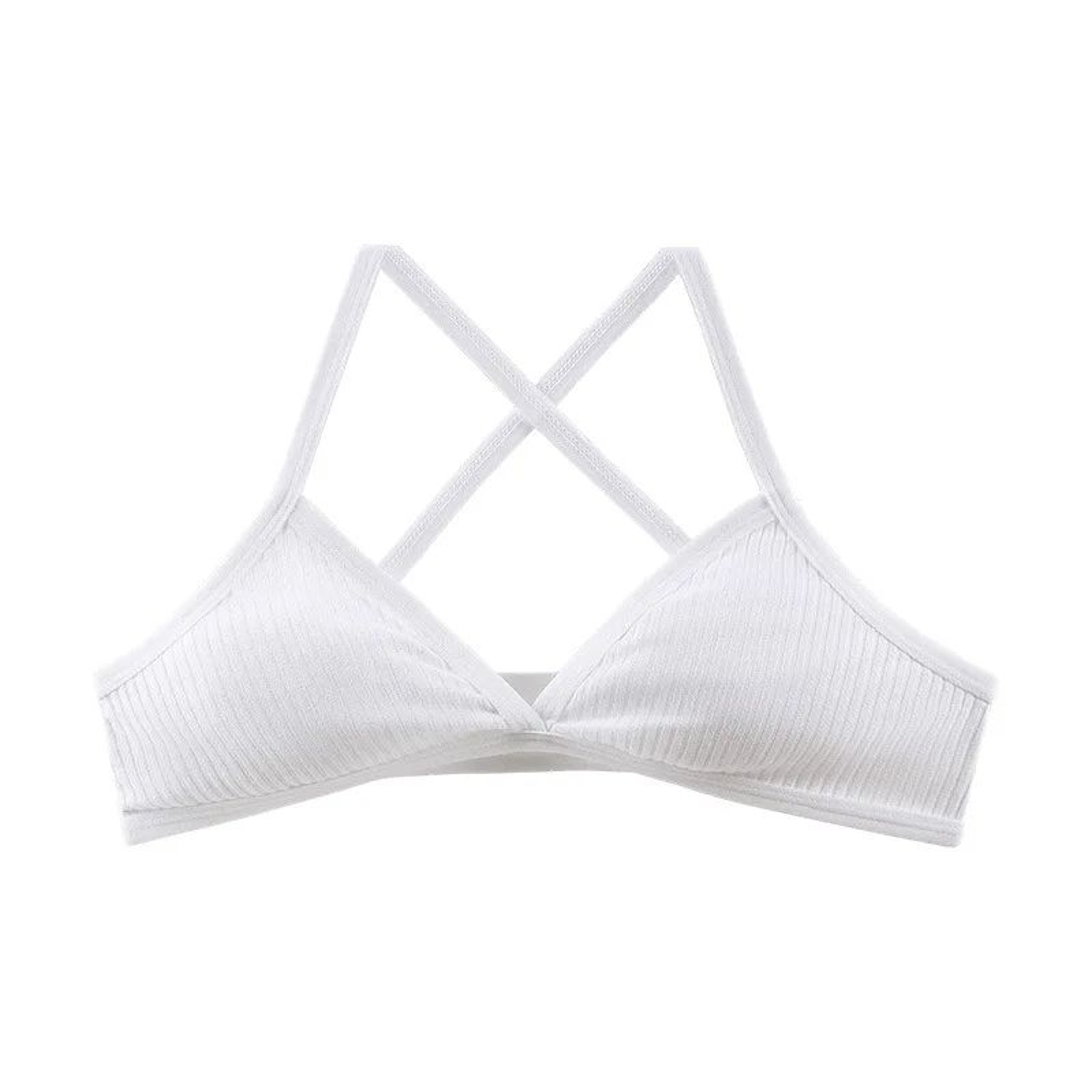 PureEase Cotton Bralette  Deep V Triangle Unlined Wireless Bra With Cross Back 3