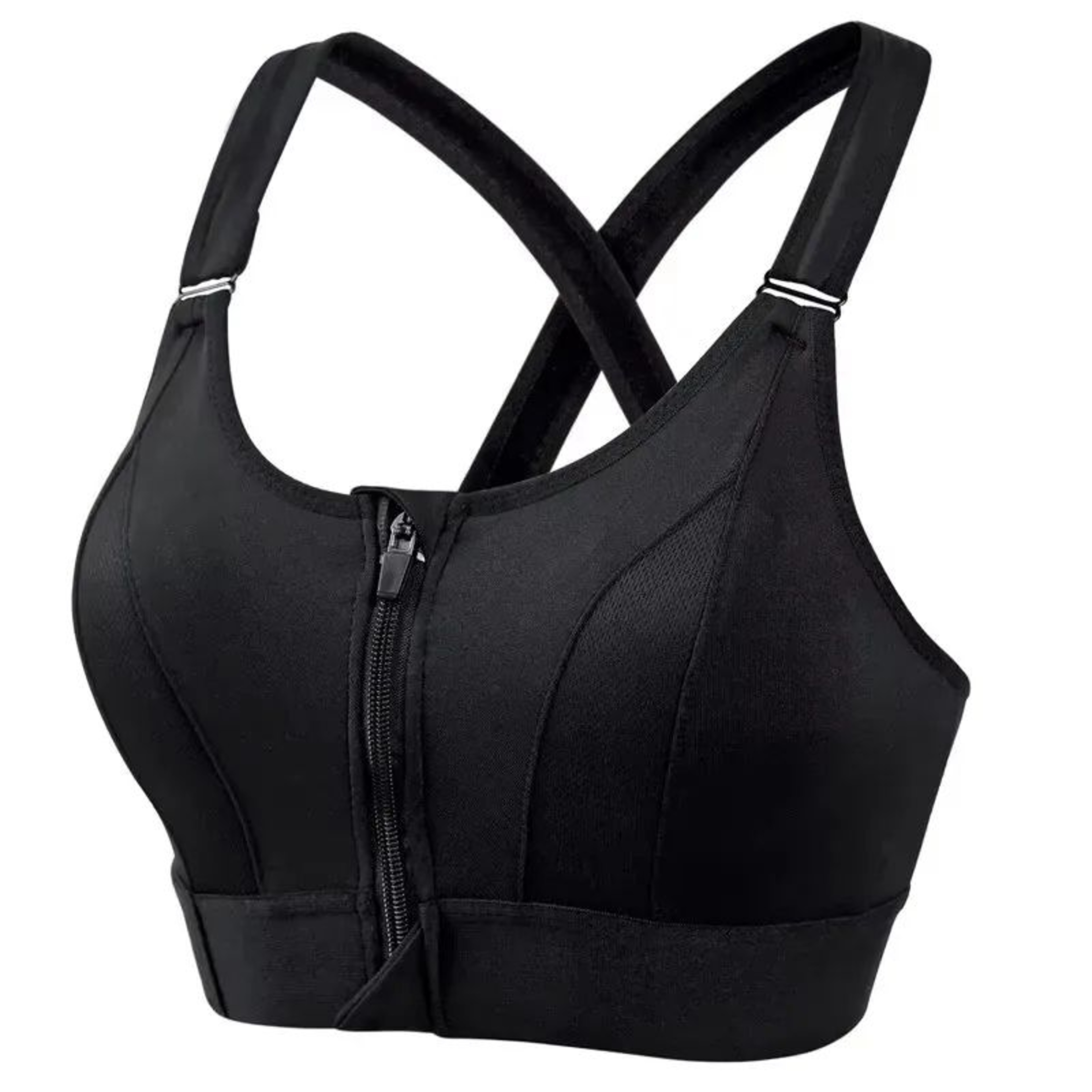 Front Zip High Impact Sports Bra  Adjustable Strap Shockproof Yoga Crop Top 6