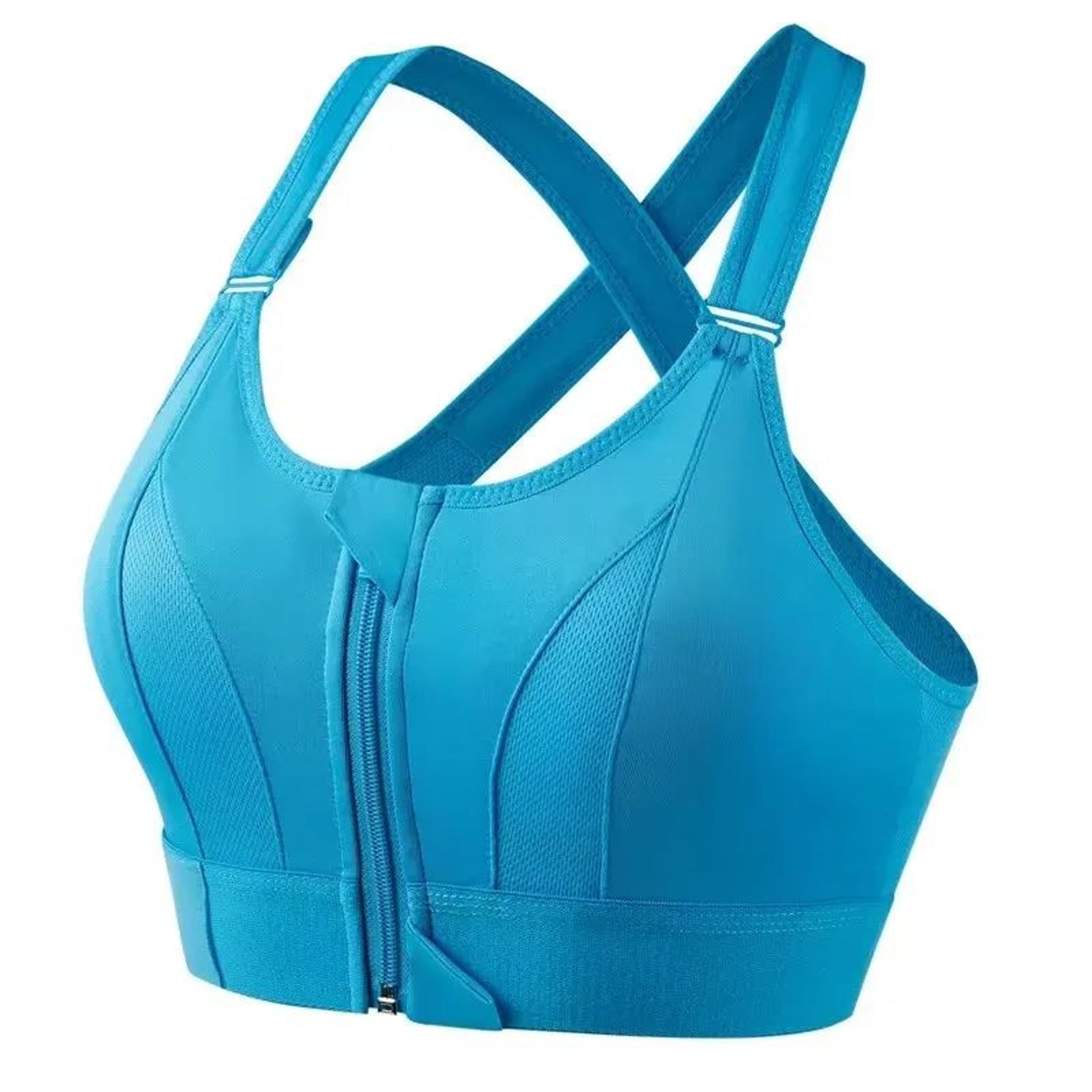 Front Zip High Impact Sports Bra  Adjustable Strap Shockproof Yoga Crop Top 8