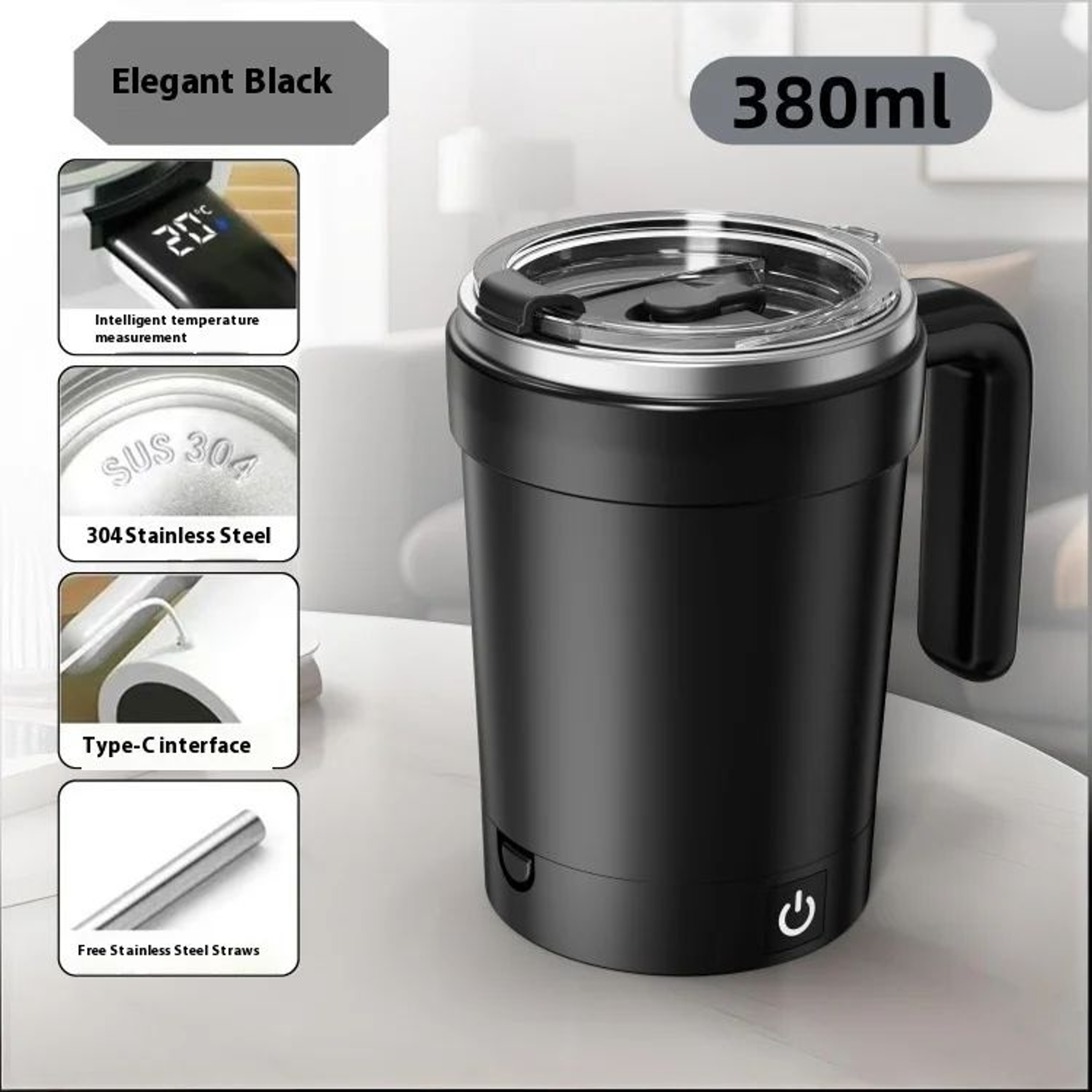 SmartTemp SelfStirring Coffee Mug With Digital Display  301400ml Temperature Control Mug For Travel 5
