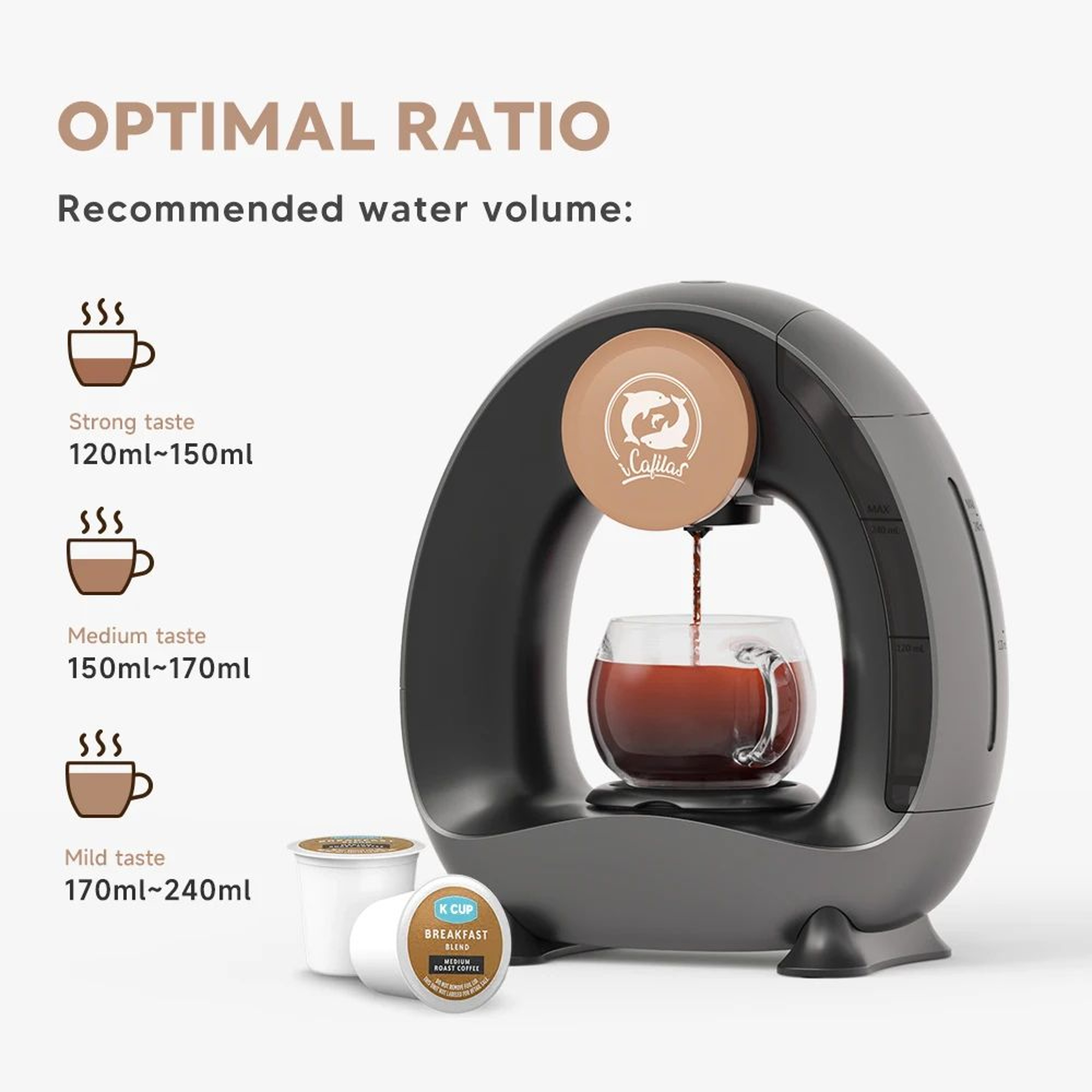 BrewGo Portable Coffee Maker  Quiet Travel Capsule  Ground Coffee Machine 2