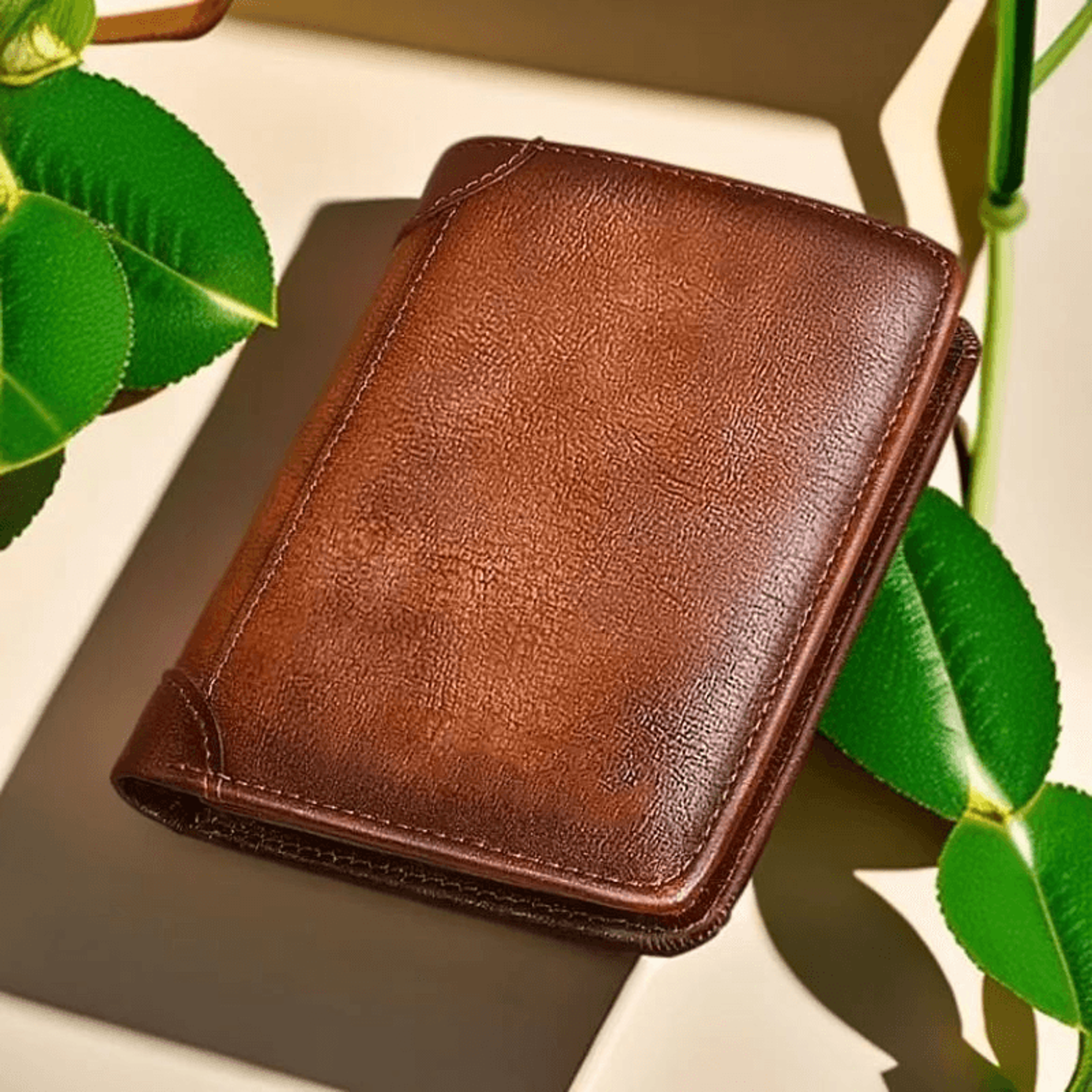 Mens Genuine Leather Wallet RFID Anti Theft Large Capacity Trifold Fashion Card Holder With Photo P