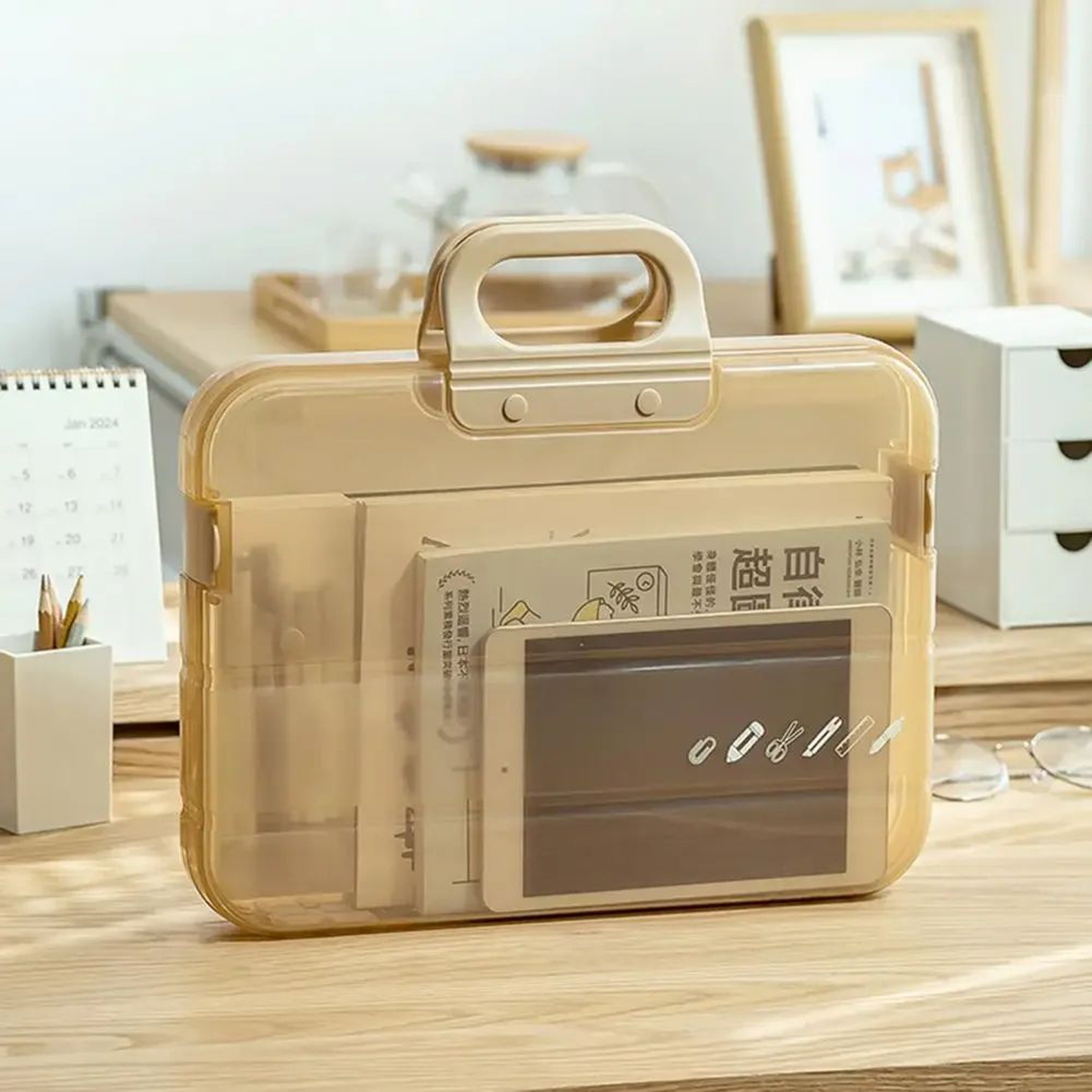 Premium A4 Waterproof File Storage Box With Lock  Handle  Portable Document Organizer Case 1