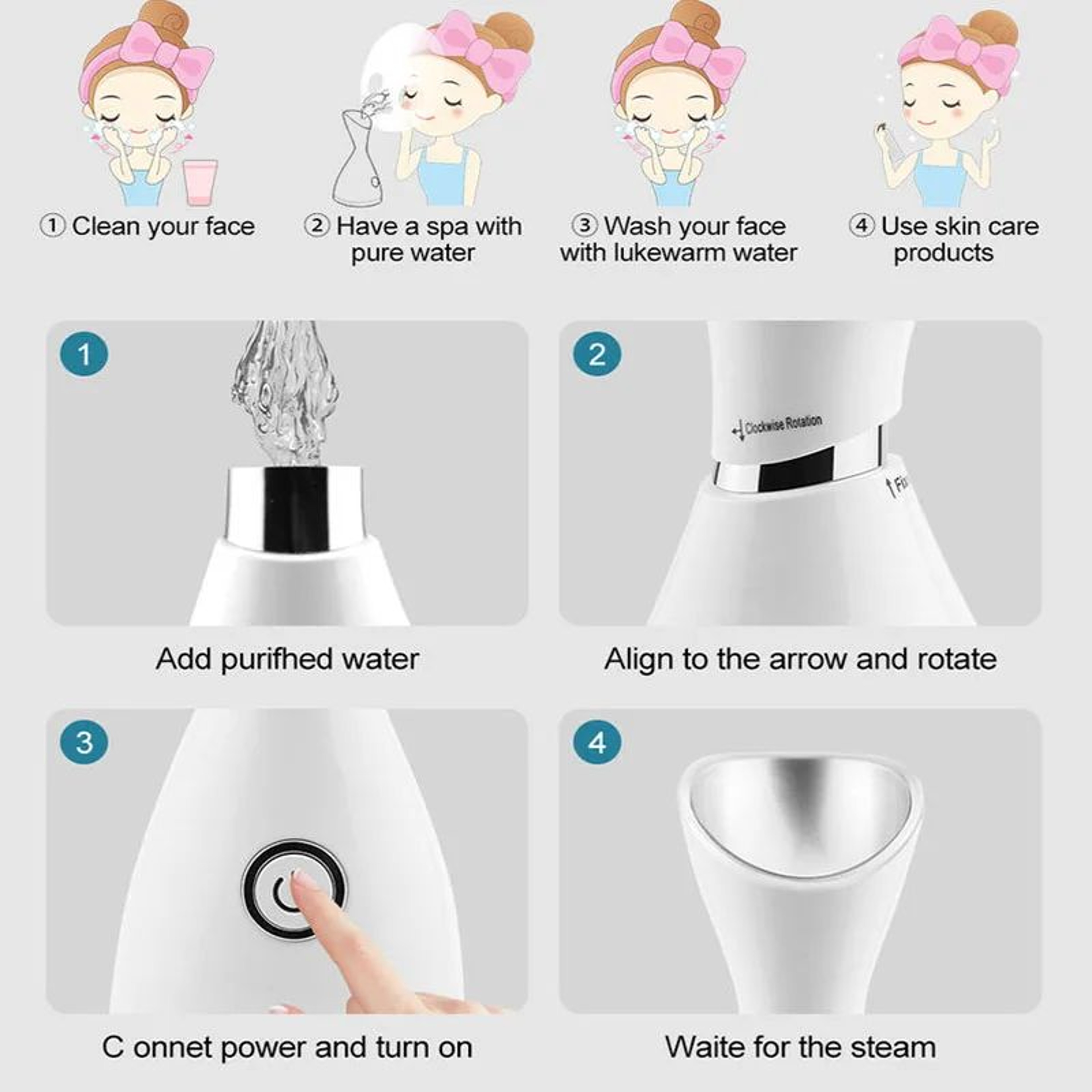 Nano Ionic Face Steamer  Deep Cleansing Facial Sauna Mist For SpaQuality Skin At Home 3