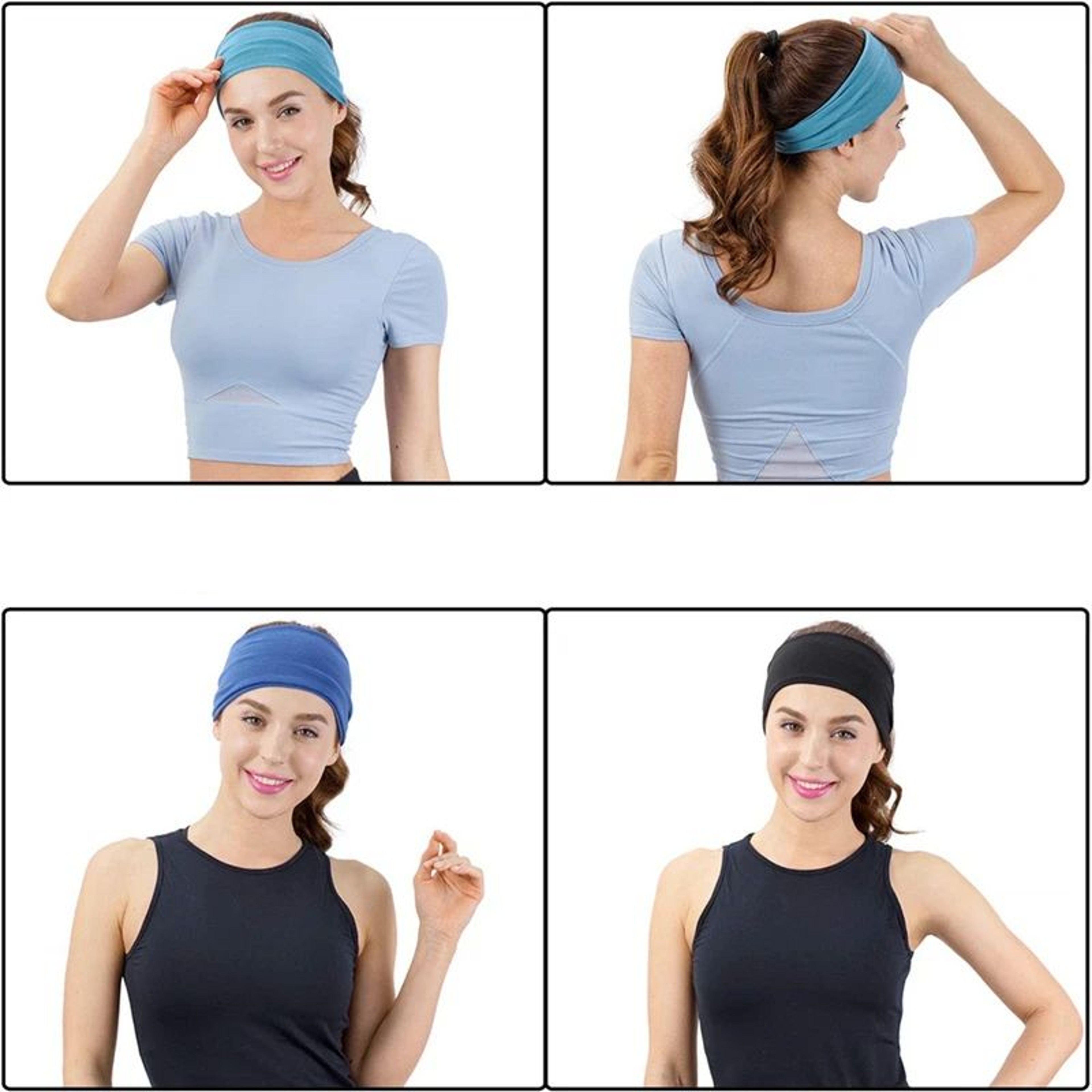 ComfortFlex Womens Elastic Headband  Soft Solid Color Yoga Headband  Stylish Turban Hair Wrap 1