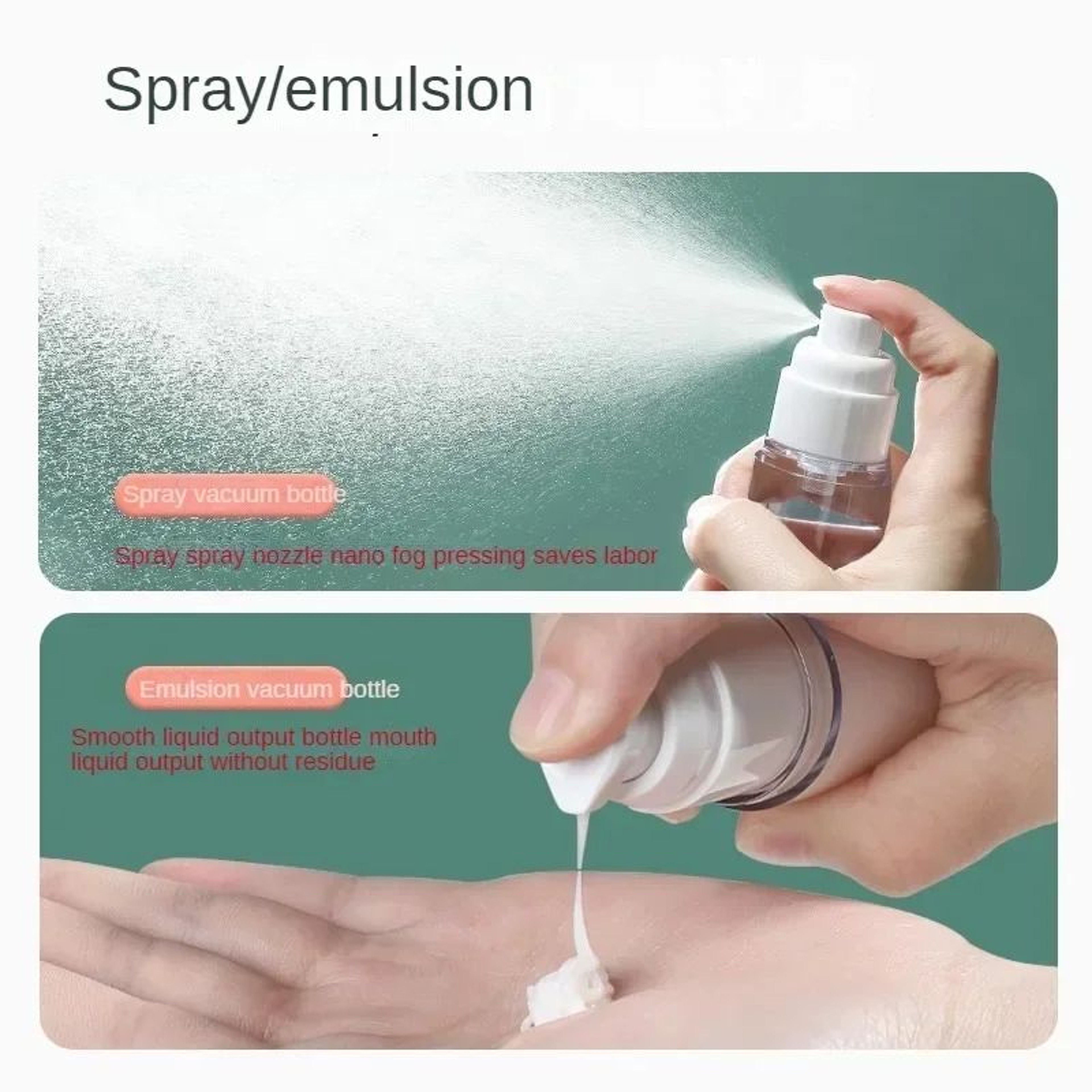 Airless Travel Pump Bottle Set  Refillable Cosmetic Cream  Lotion Dispenser 15ml30ml50ml 2