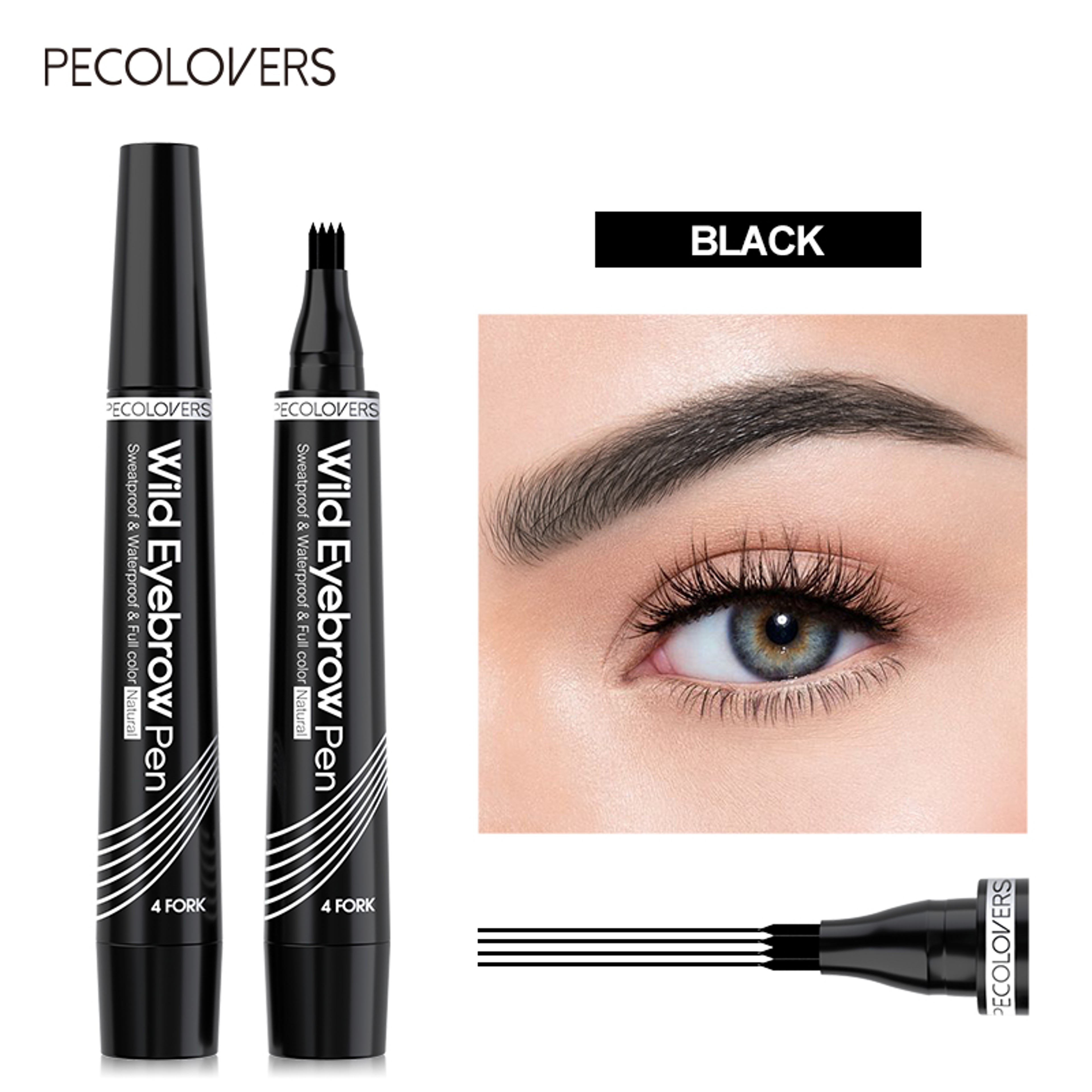4 Split Tip Eyebrow Tattoo Pen  Waterproof  SmudgeProof Brow Makeup 10
