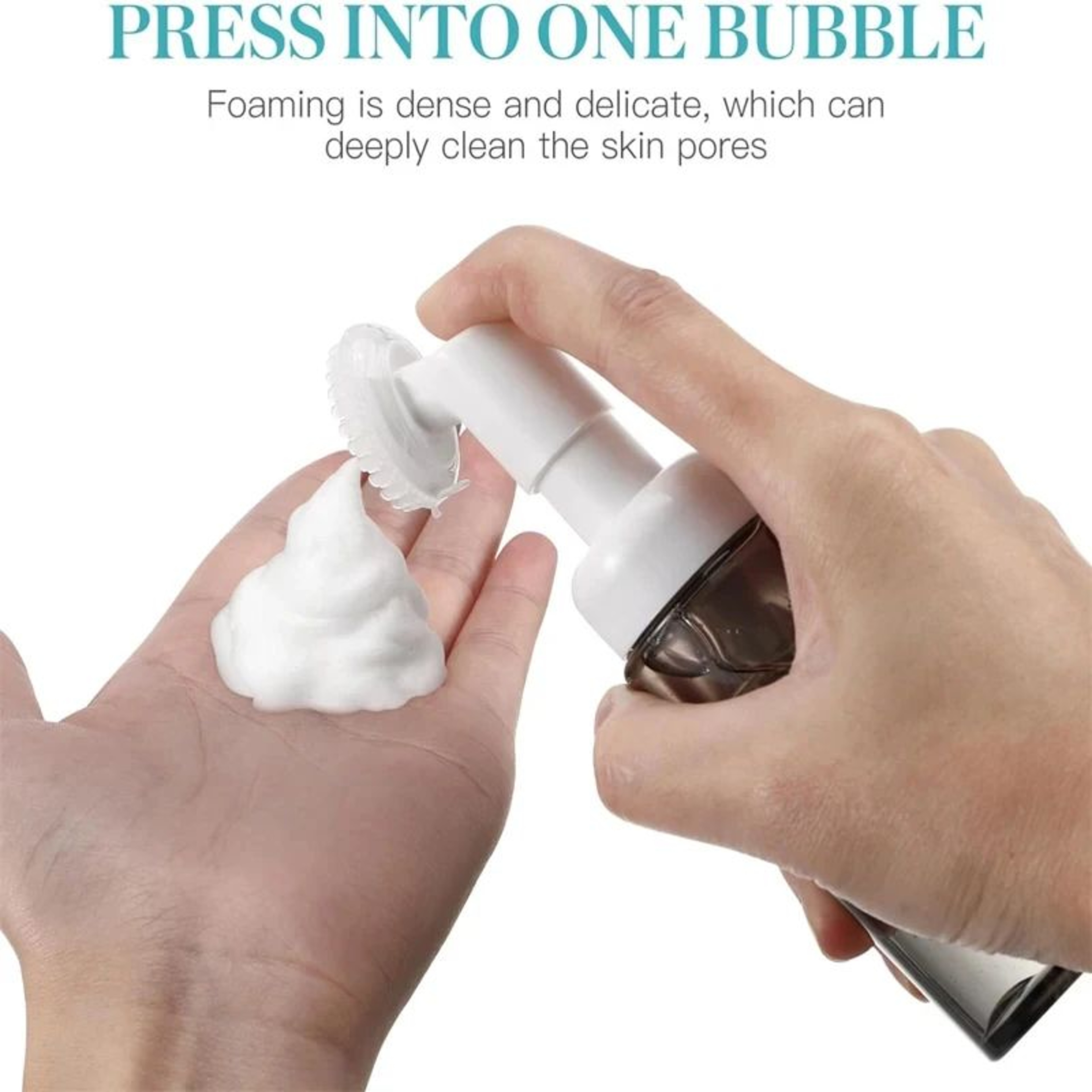 Silicone Brush Foaming Cleanser Bottle  100ml Refillable Foam Pump Dispenser 1