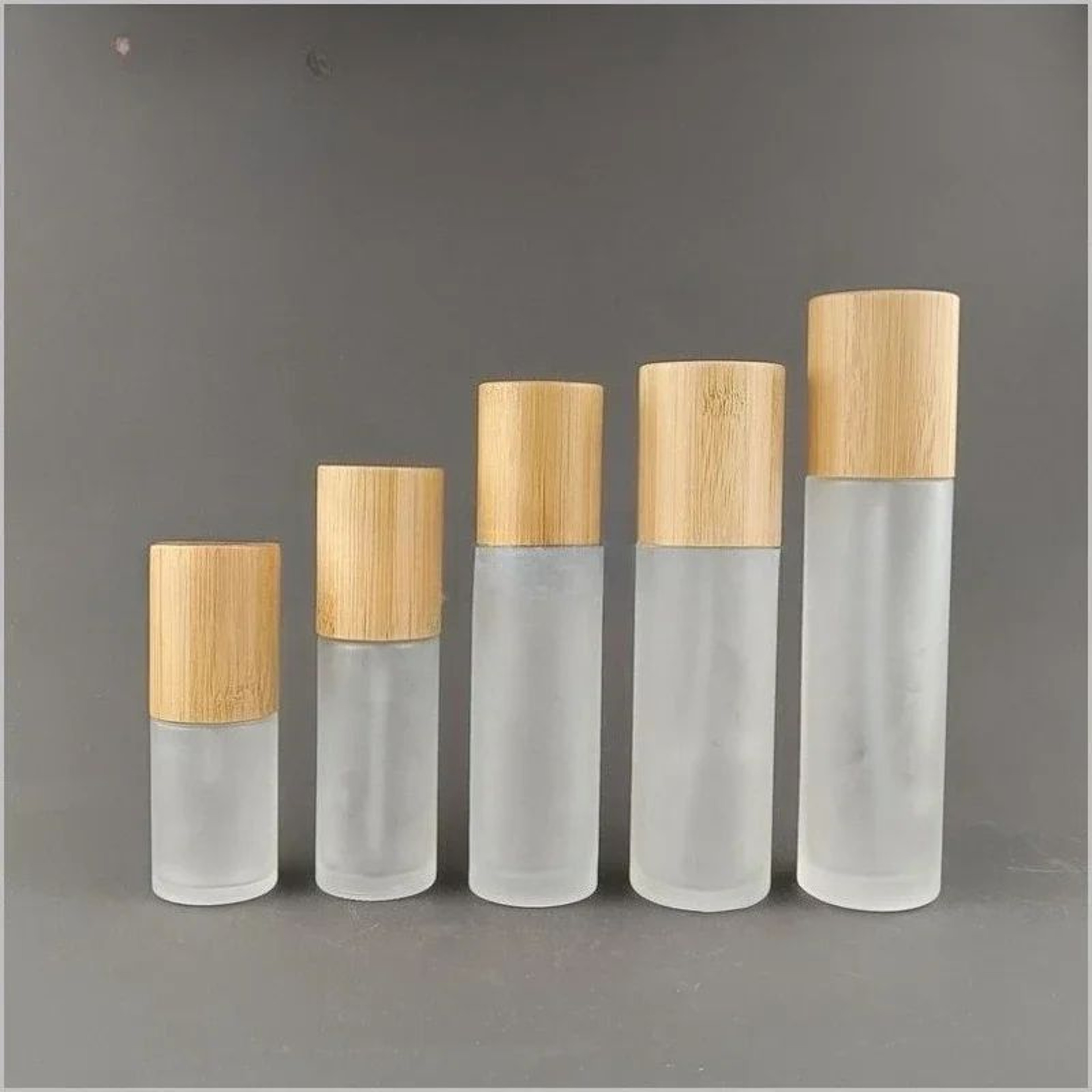 Frosted Glass Spray Bottle With Bamboo Lid  Refillable Fine Mist Lotion  Toner Dispenser 5