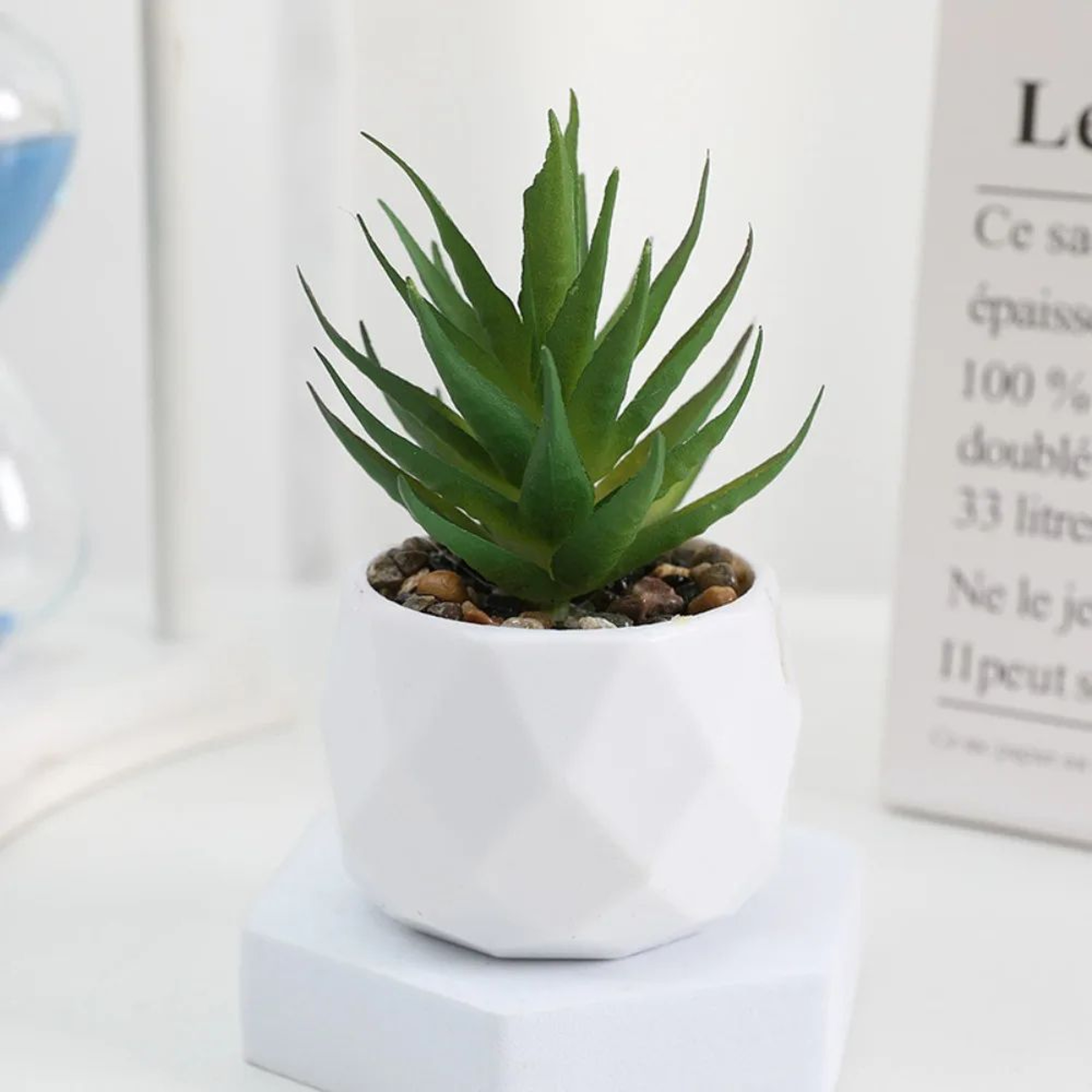 Evergreen Mini Artificial Succulent Bonsai  Realistic Fake Cactus Plant For Desk  Home Decor 7