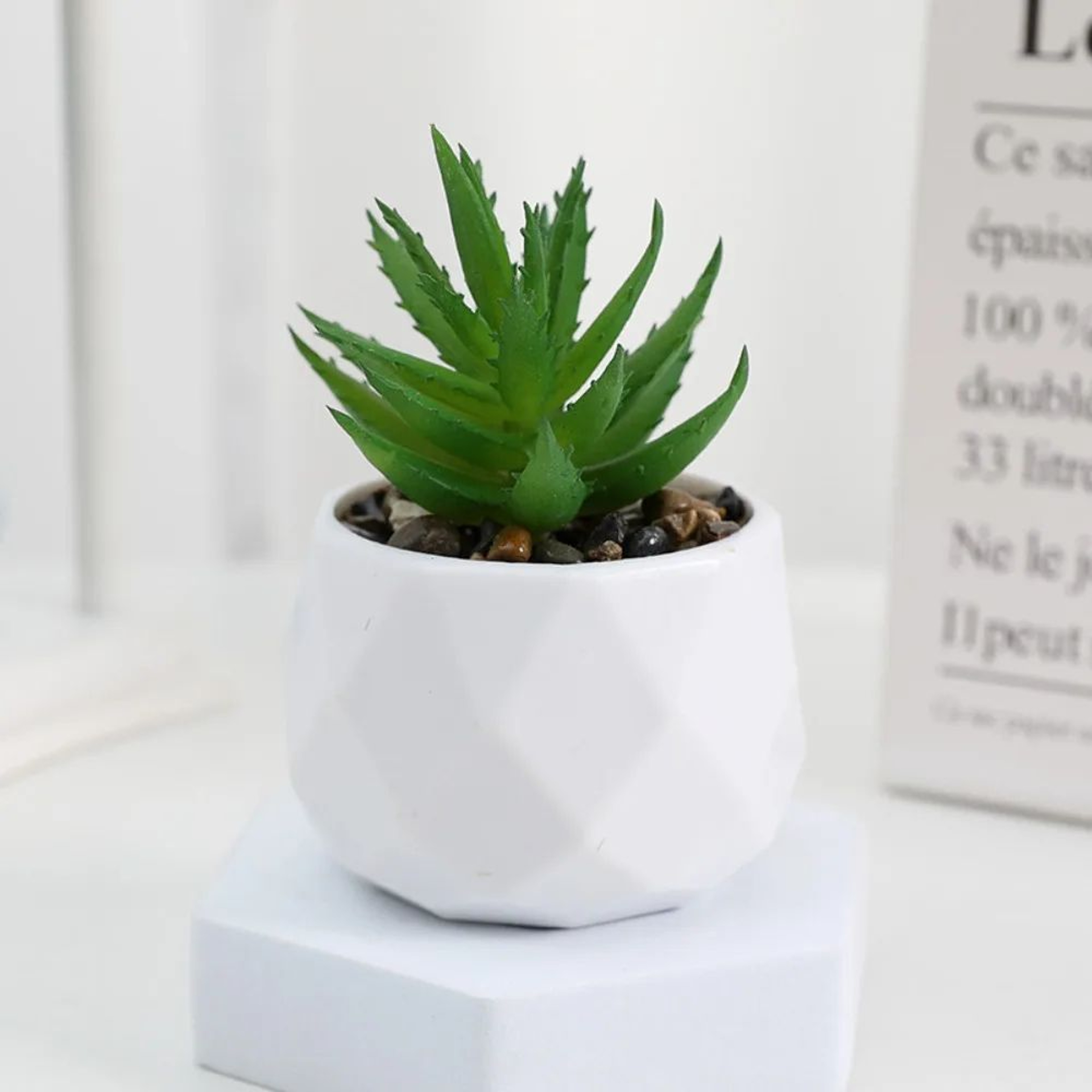 Evergreen Mini Artificial Succulent Bonsai  Realistic Fake Cactus Plant For Desk  Home Decor 13