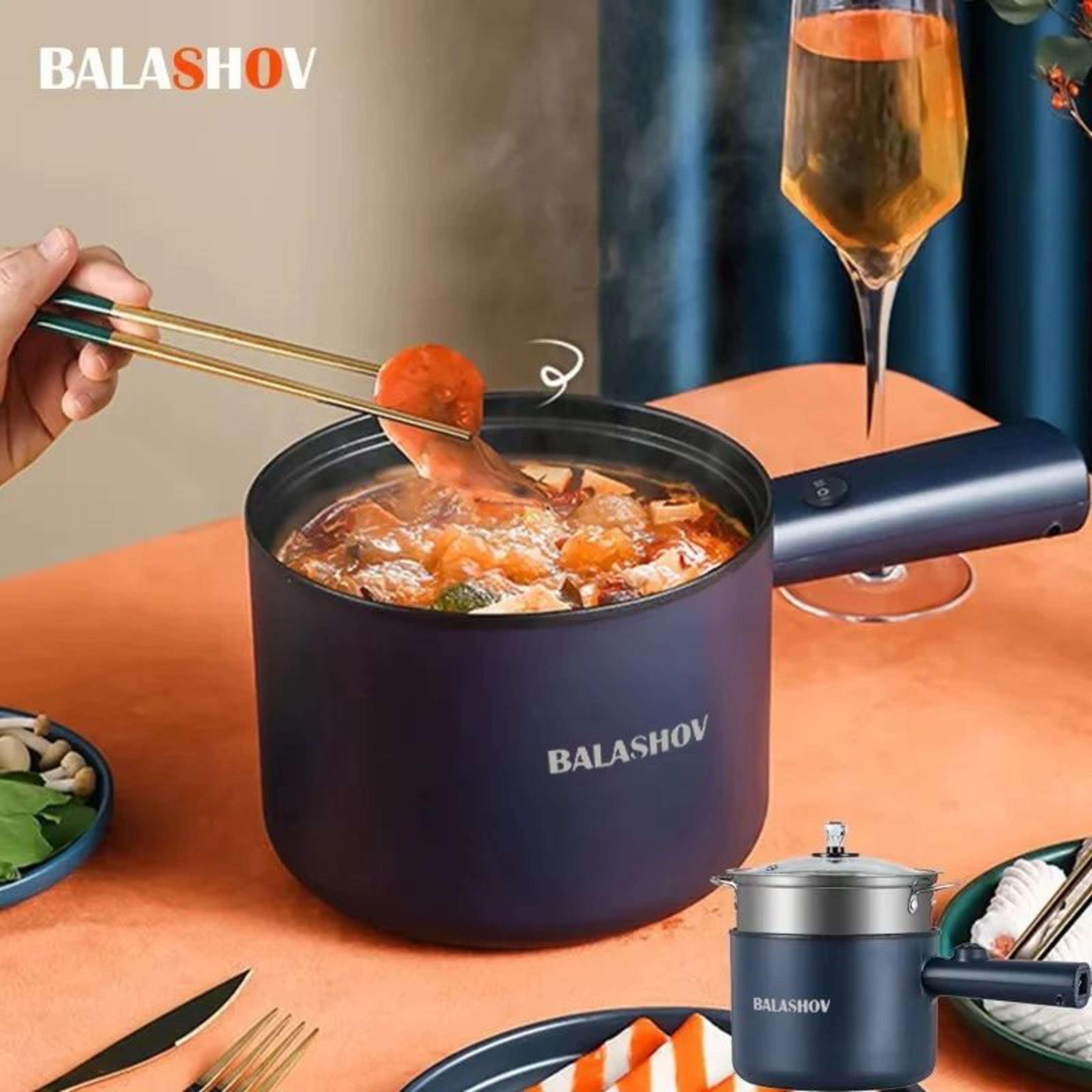 Mini Electric Hot Pot  Rice Cooker 220V  2Layer NonStick Multifunction Cooker 0