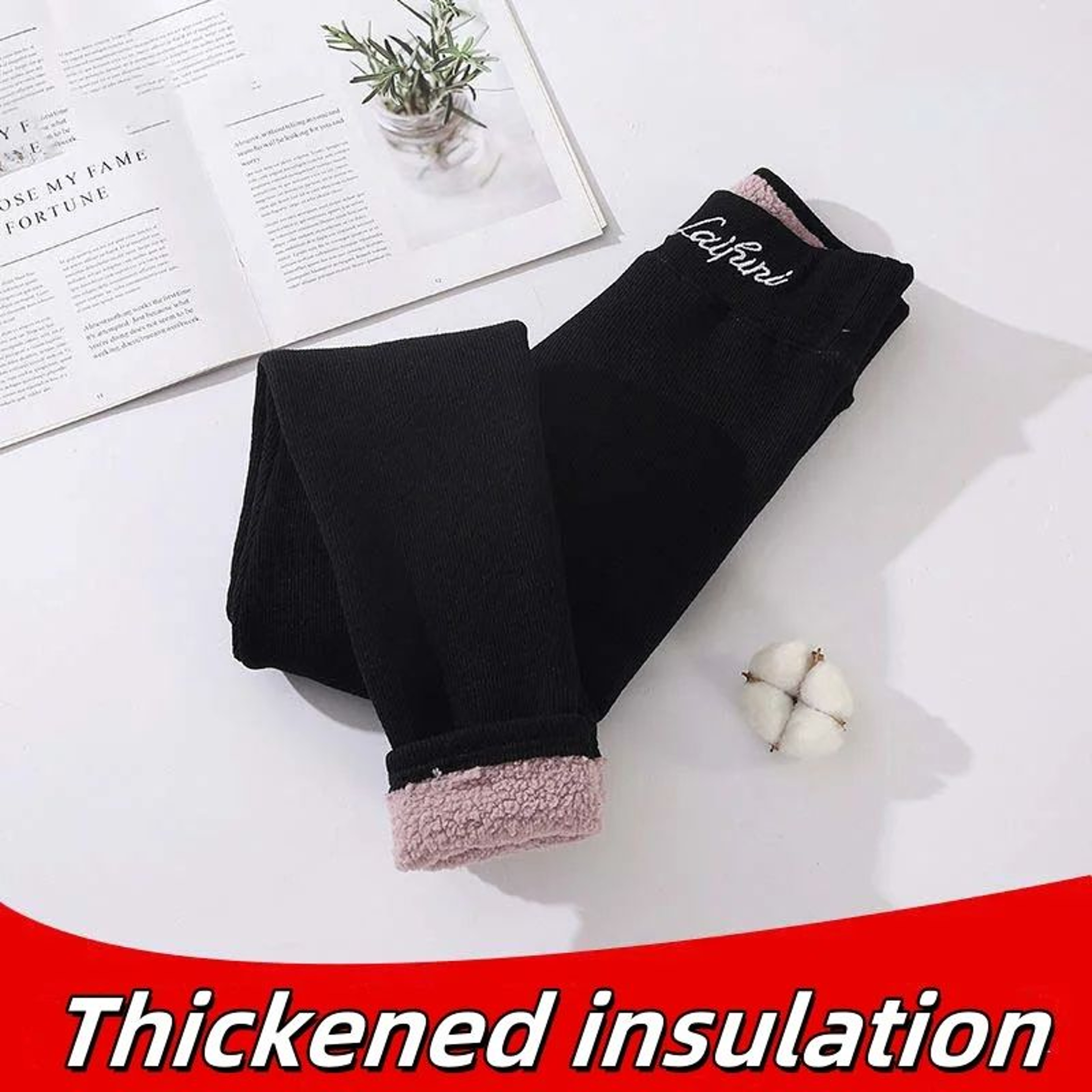 CozyCurve Thermal Fleece Leggings  High Waist Winter Pencil Pants For Women 3