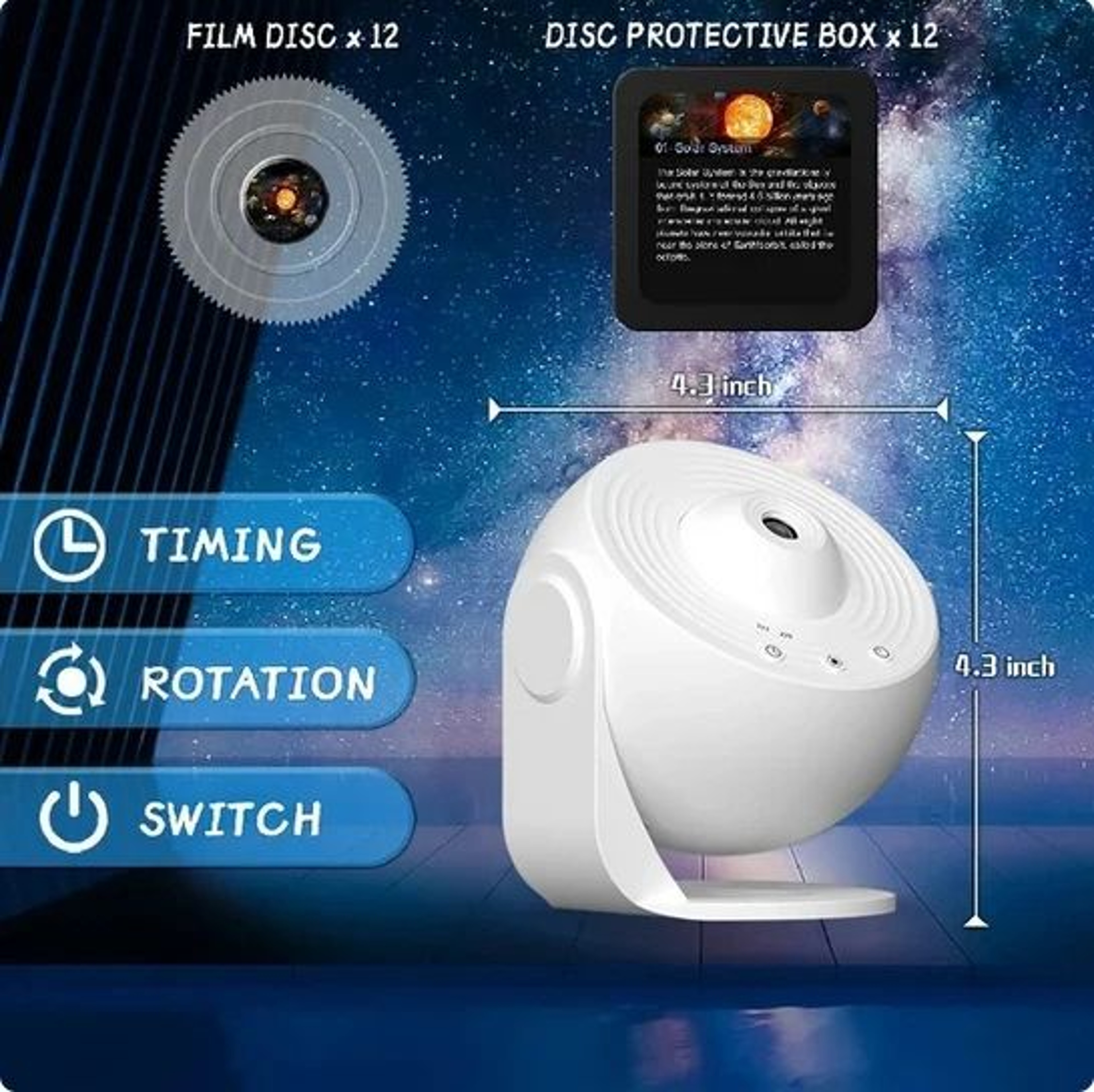 360 Rotating Galaxy Projector Night Light Planetarium Lamp For Kids Rooms 7