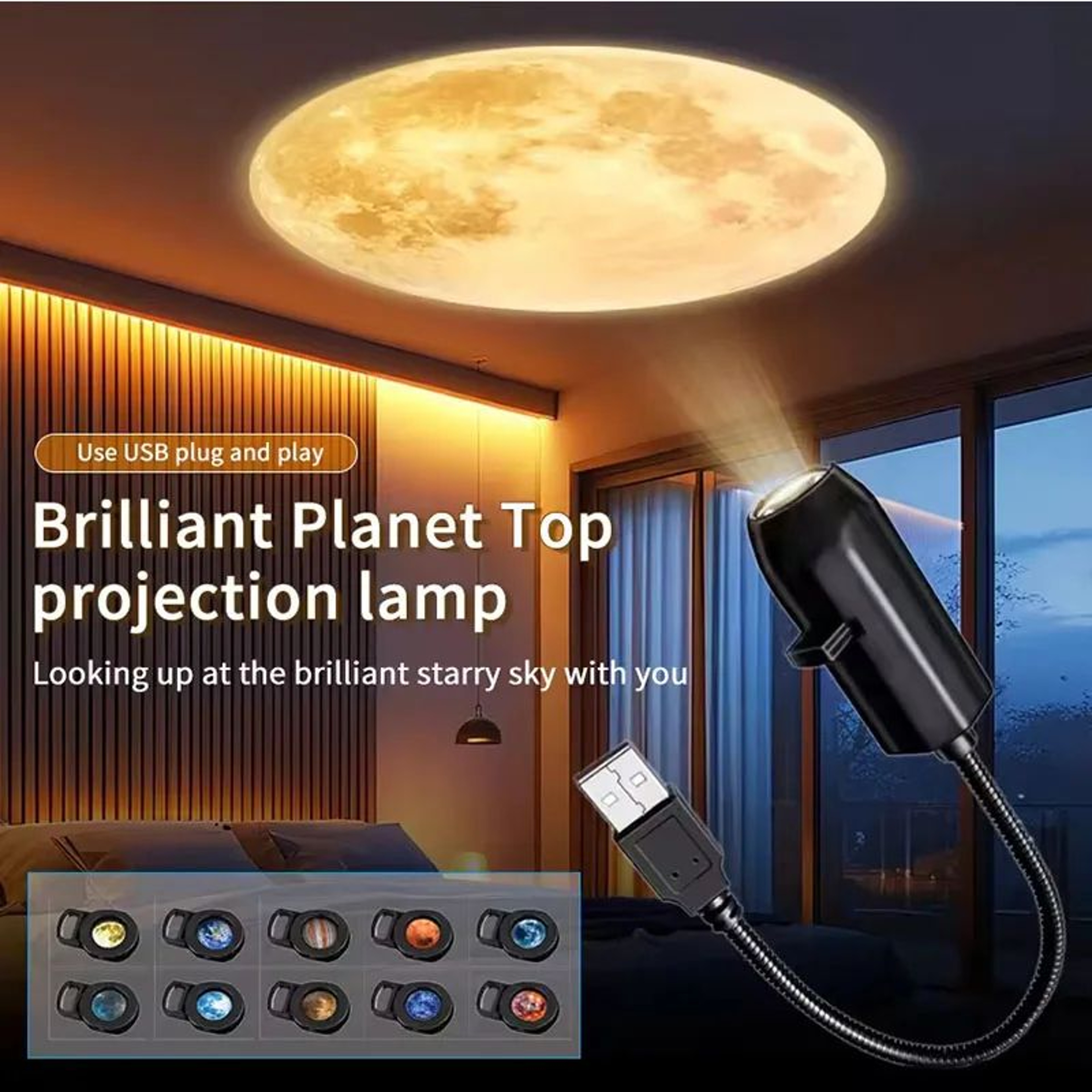 CosmicGlow Galaxy Projector Night Light  USB Star  Moon Ambient Lamp 0