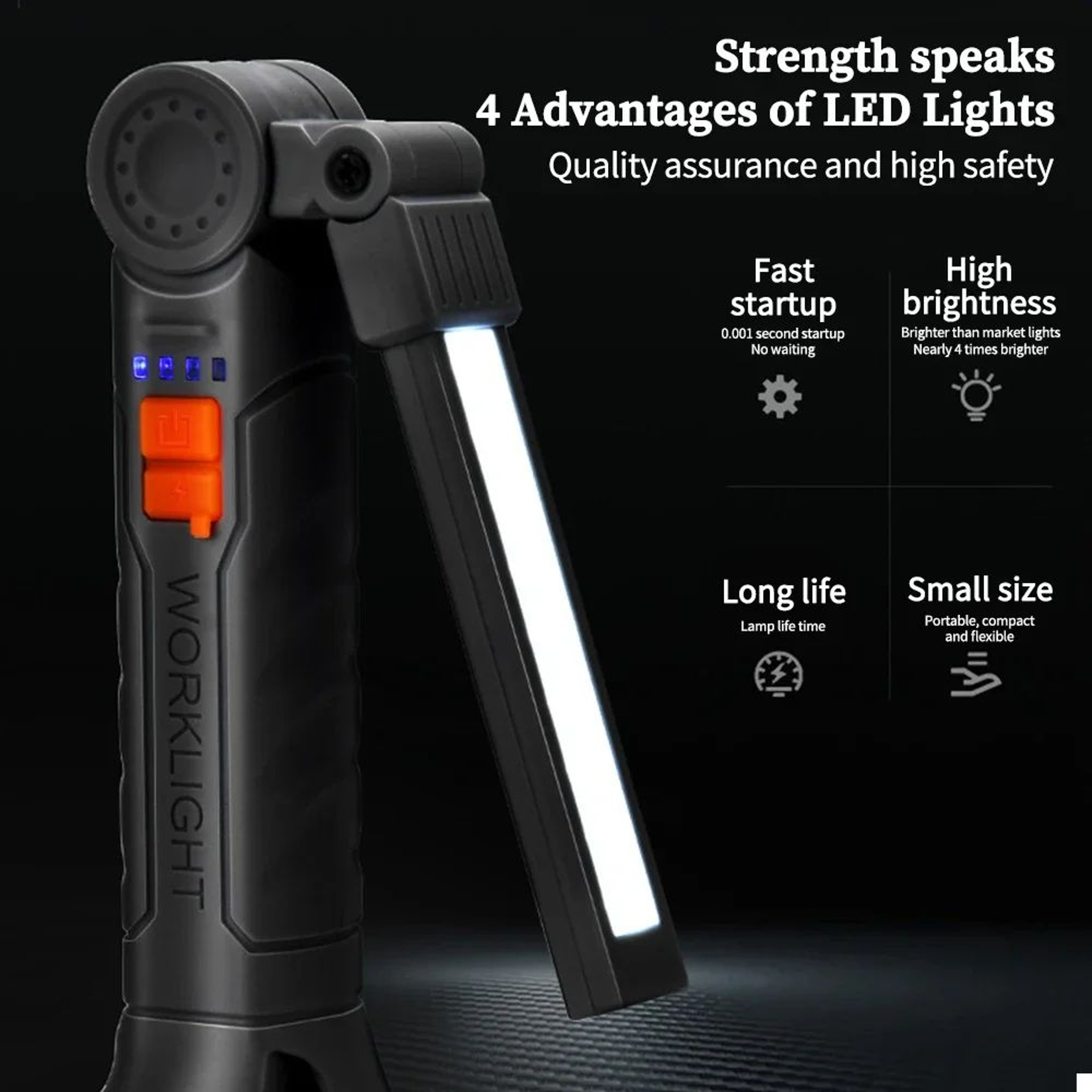 Magnetic Rechargeable LED Work Light For Camping  Emergency Repairs 2
