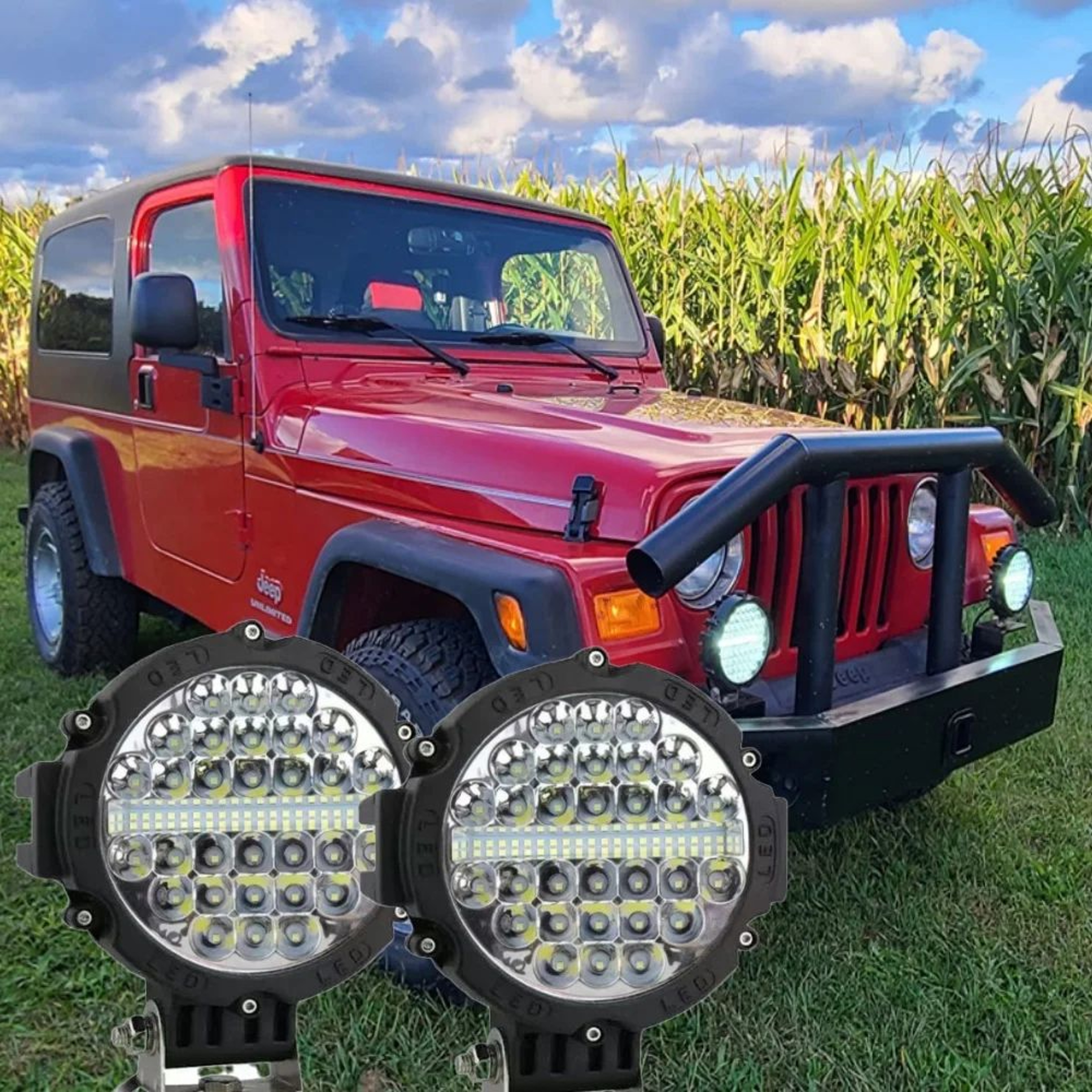 7Inch LED OffRoad Driving Lights  Waterproof Round Work Light Pods For Trucks Jeeps  ATVs 2