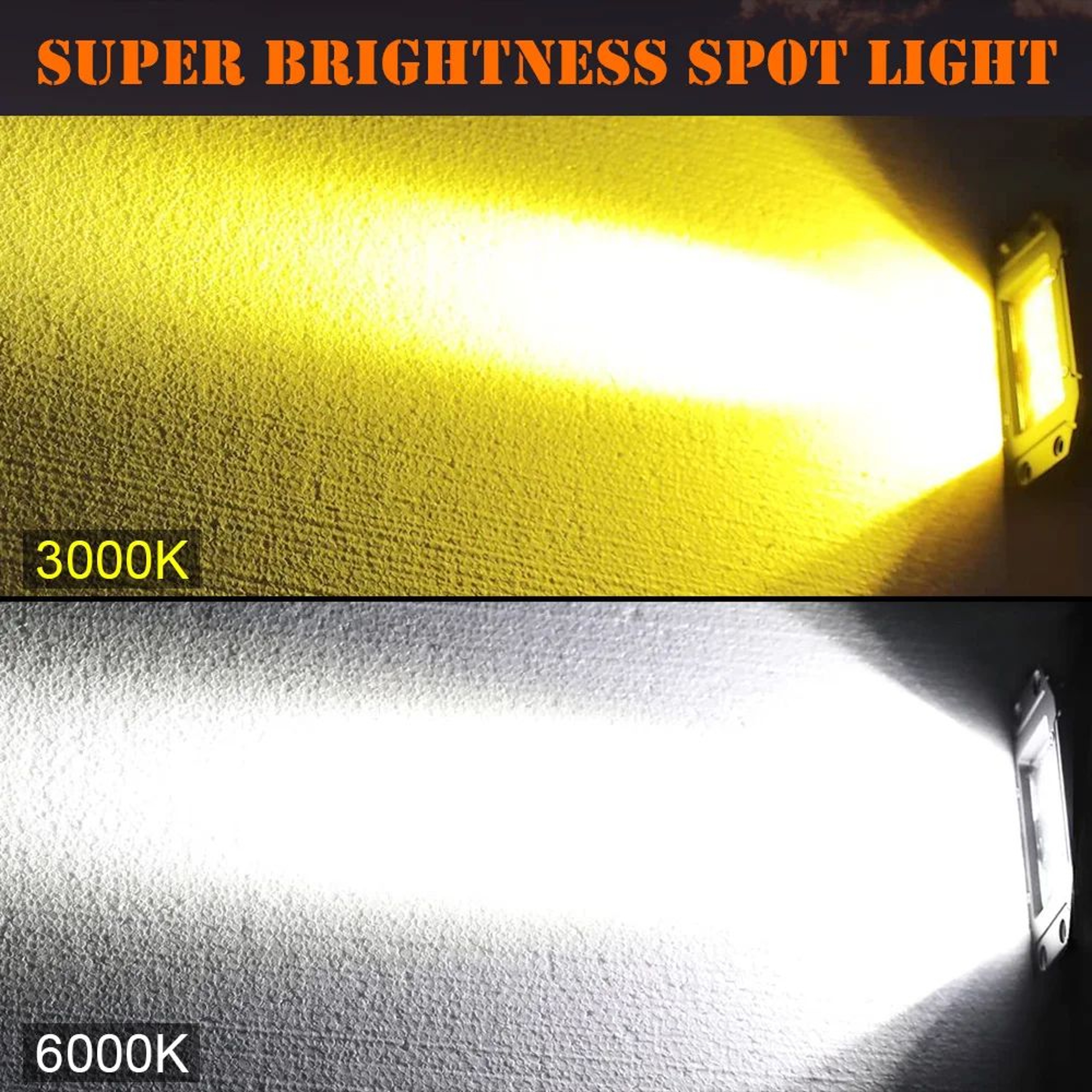 HighIntensity LED Flush Mount Work Light Pods  Yellow Spot Beam For OffRoad Trucks  ATVs 4